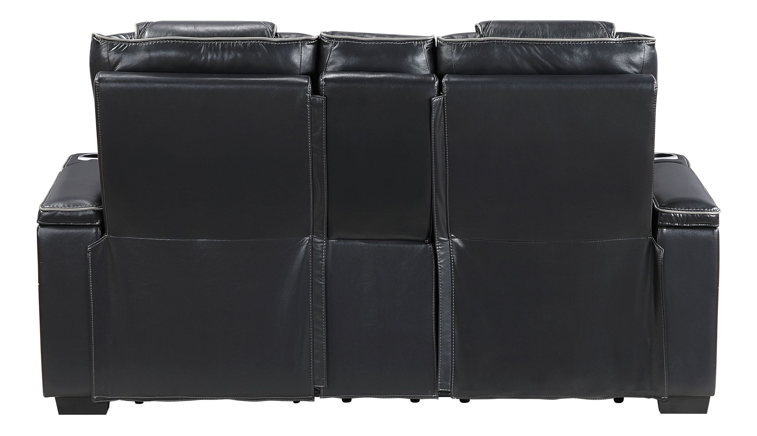 Apex Leather Power Double Reclining Loveseat with LED Lighting