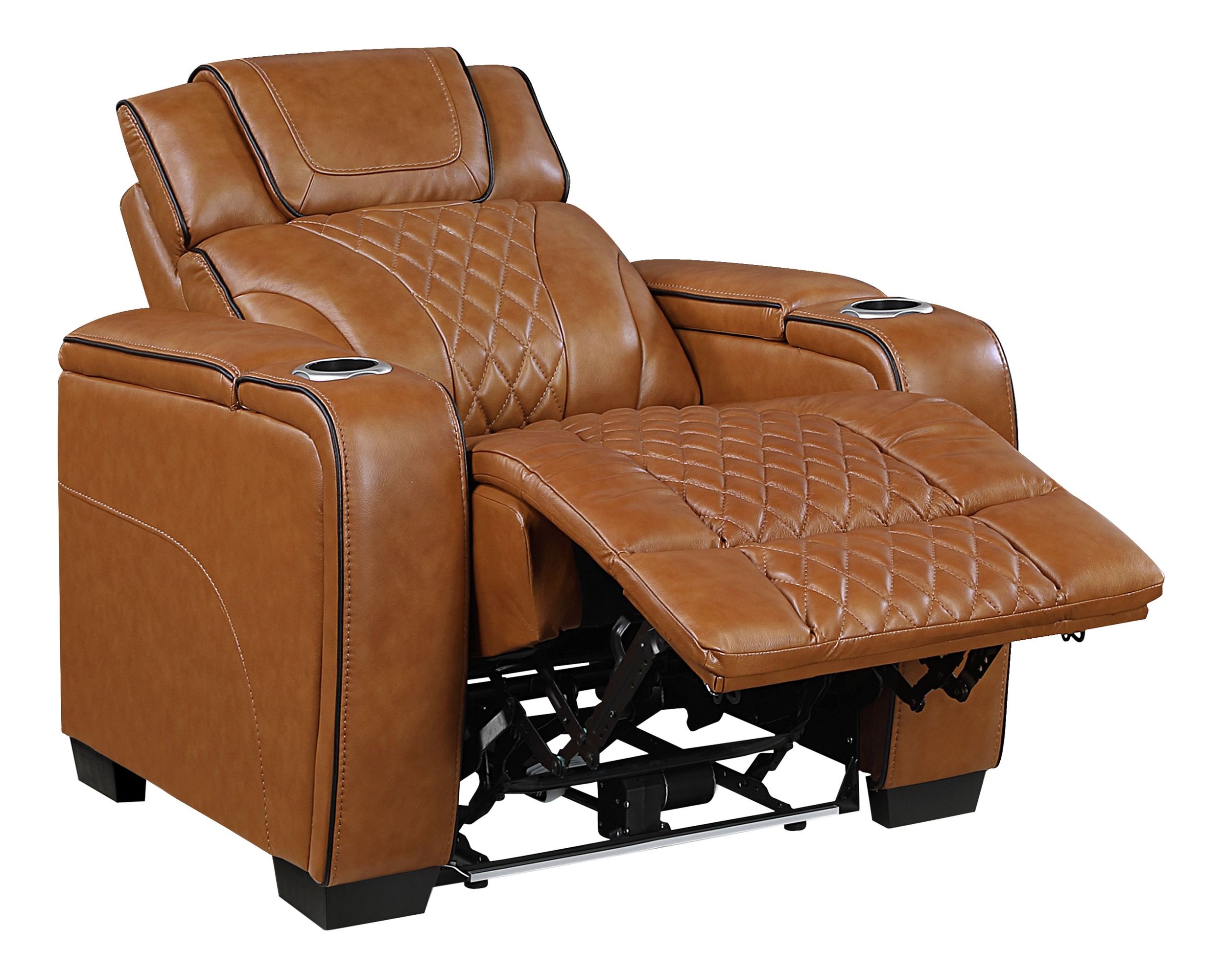 Apex Leather Power Reclining Chair with Power Headrest & LED Lighting