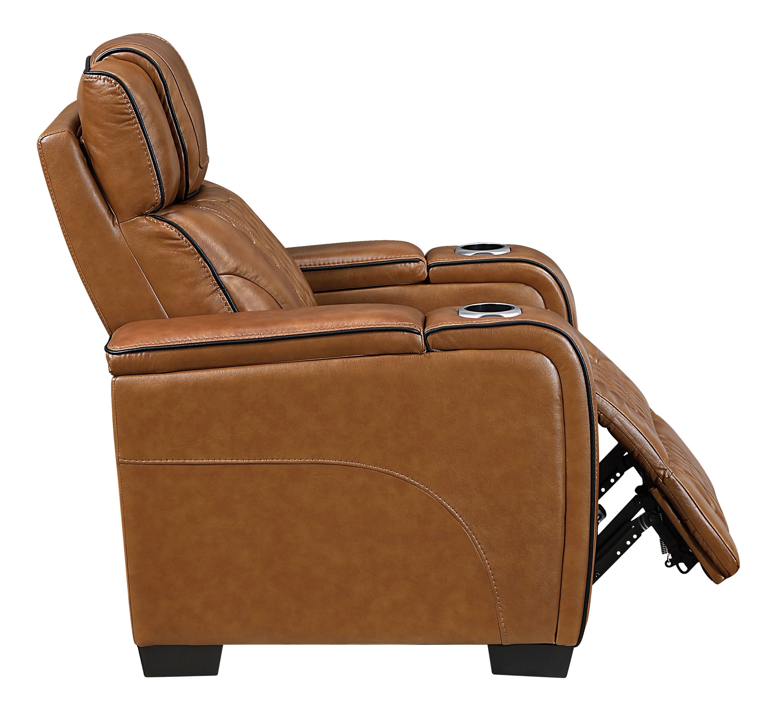 Apex Leather Power Reclining Chair with Power Headrest & LED Lighting