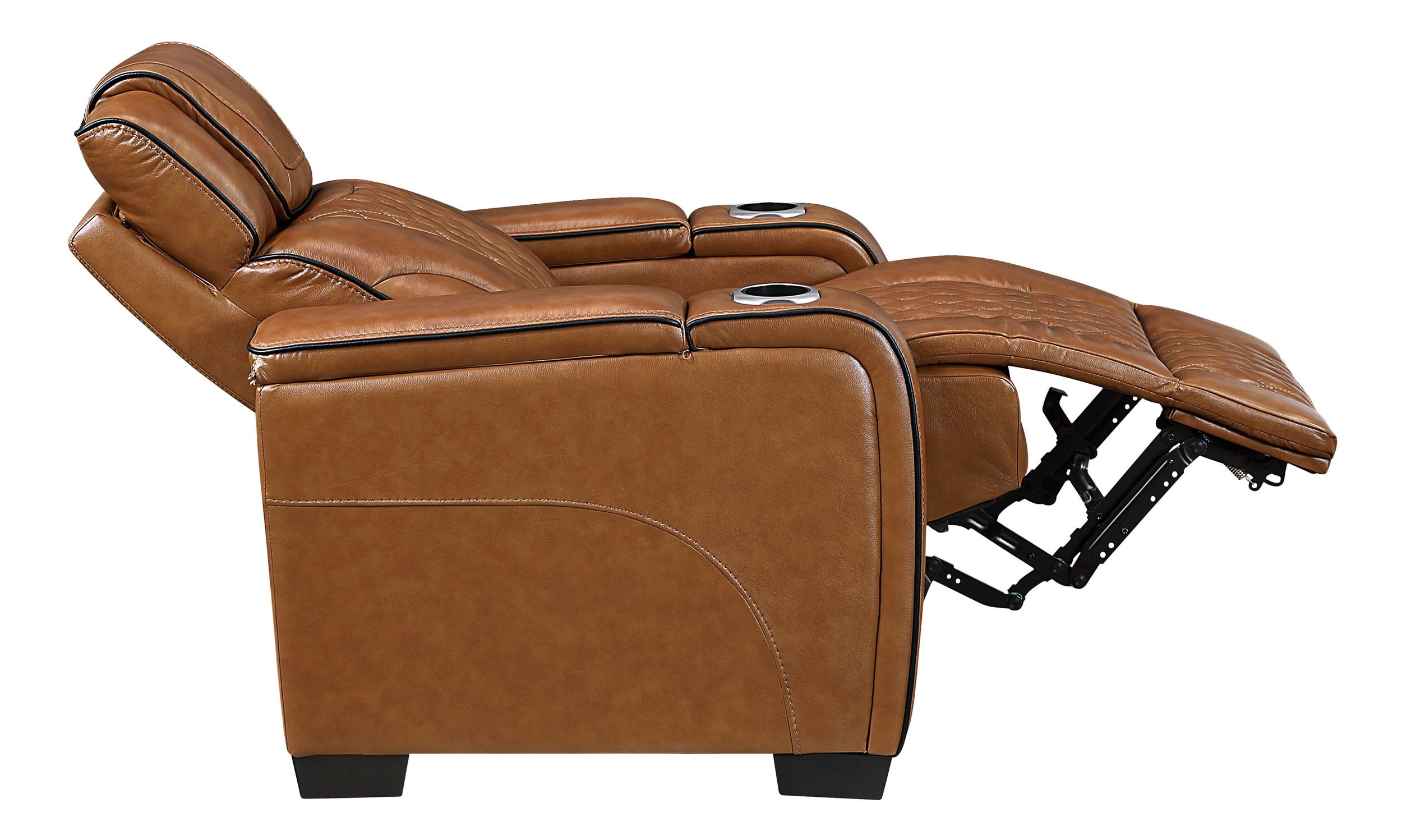 Apex Leather Power Reclining Chair with Power Headrest & LED Lighting