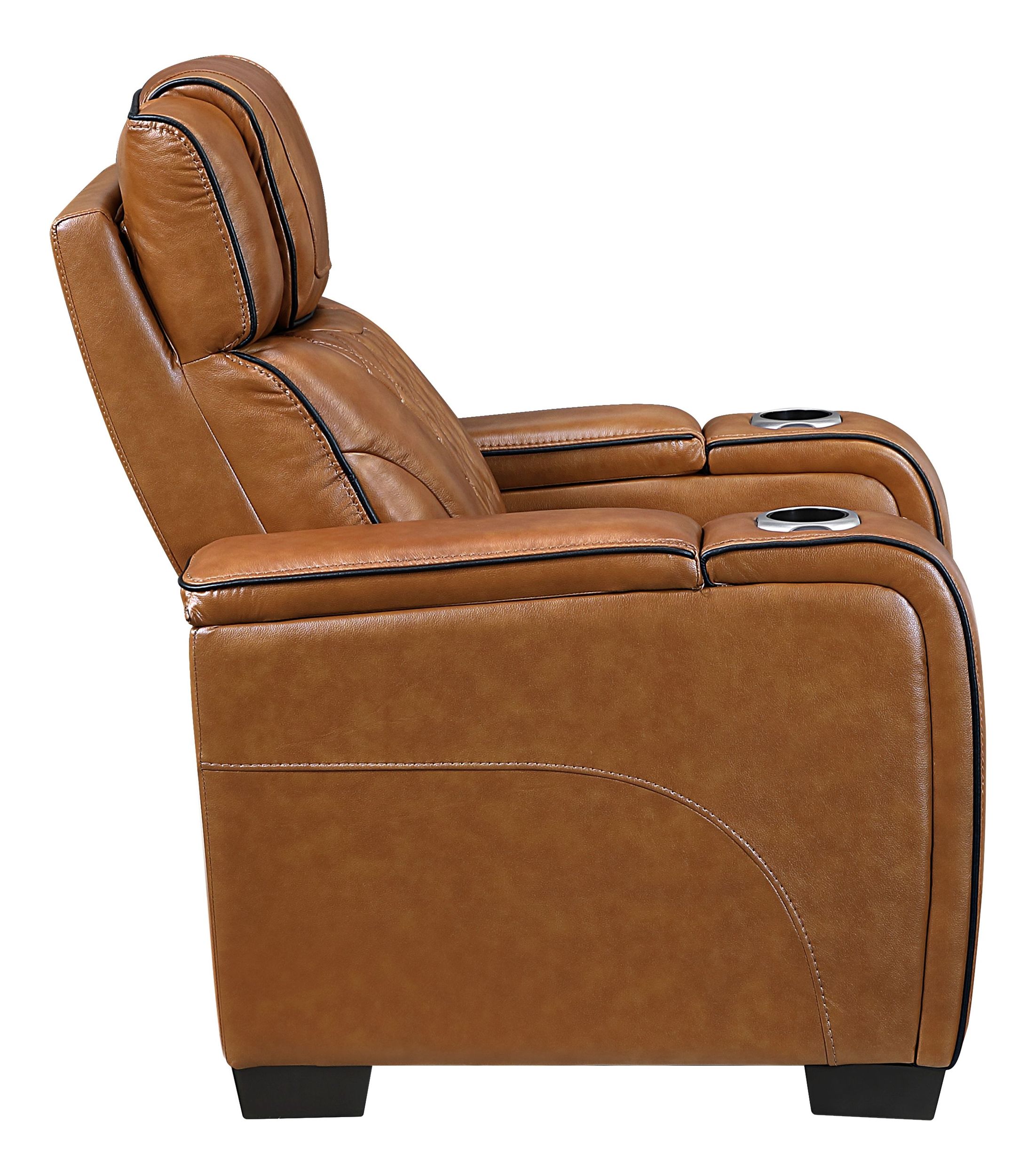 Apex Leather Power Reclining Chair with Power Headrest & LED Lighting