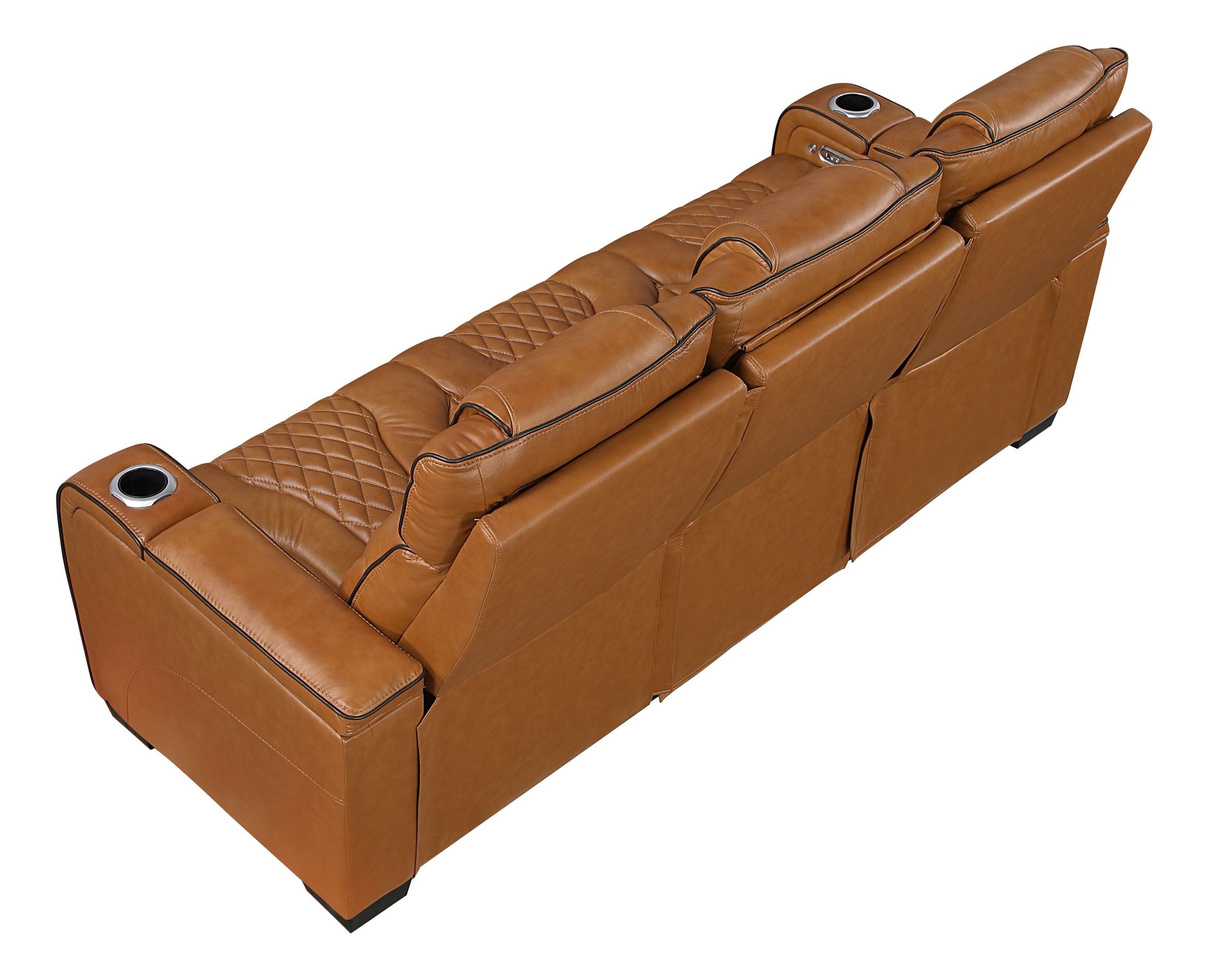 Apex Leather Power Double Reclining Sofa with LED Lighting