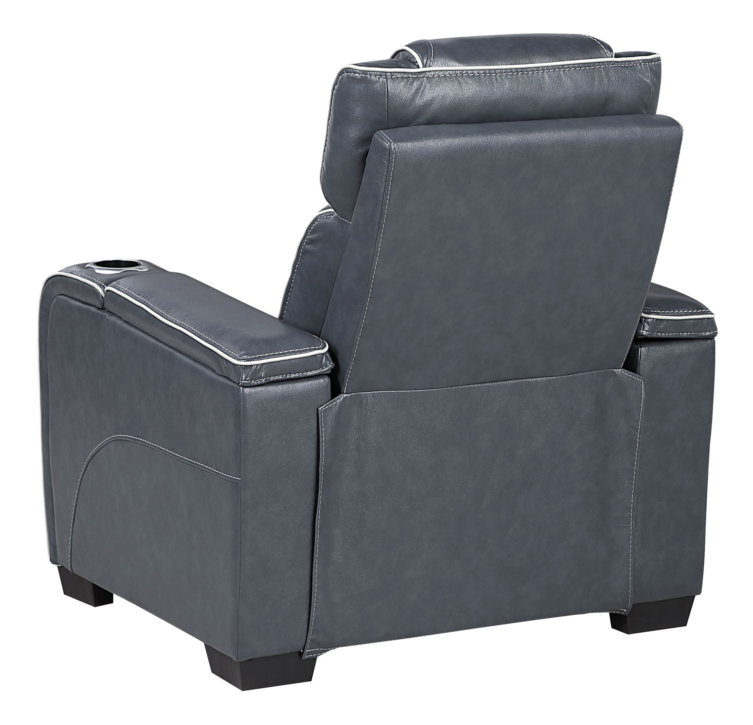 Apex Leather Power Double Reclining Living Room Set with LED Lighting
