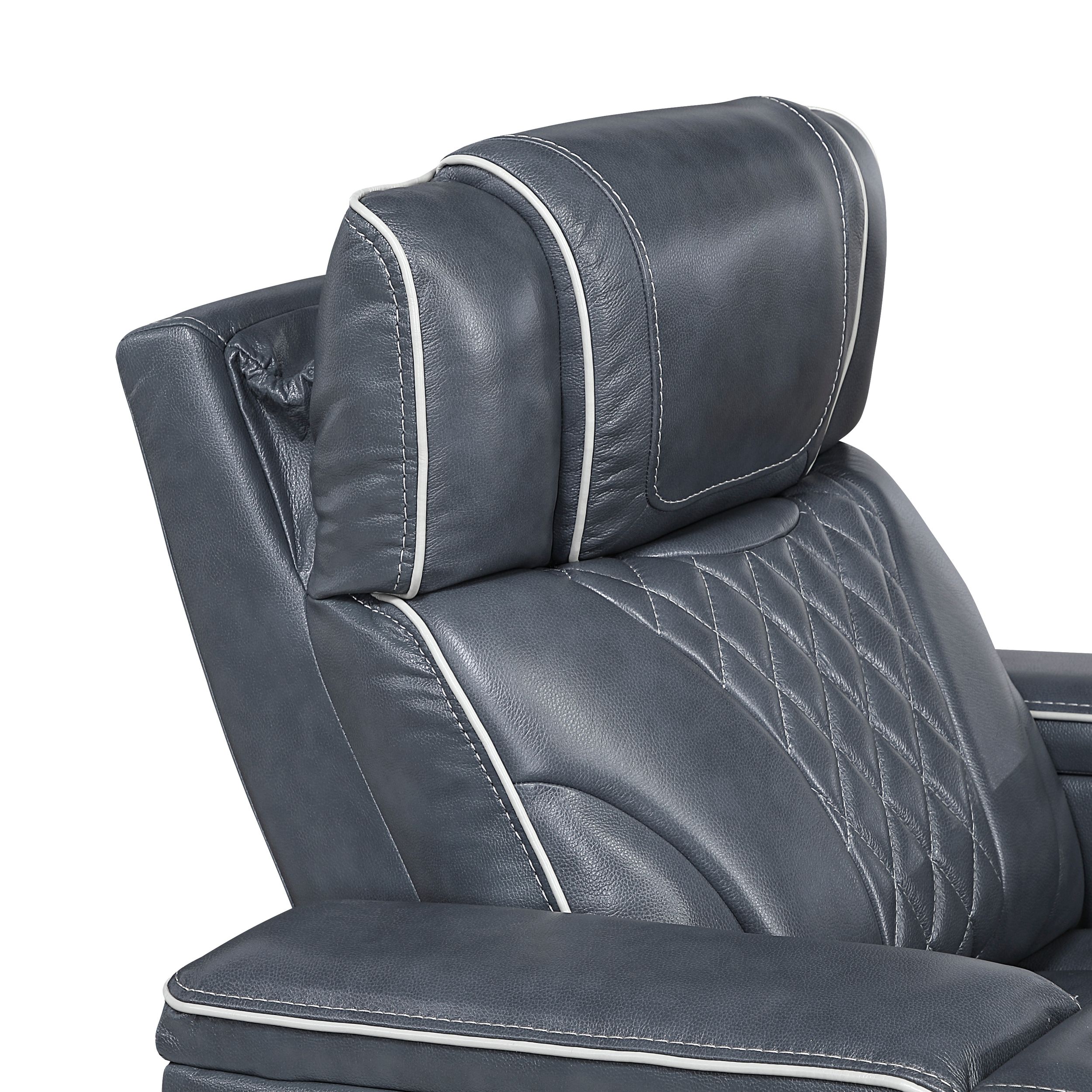 Apex Leather Power Double Reclining Sofa with LED Lighting