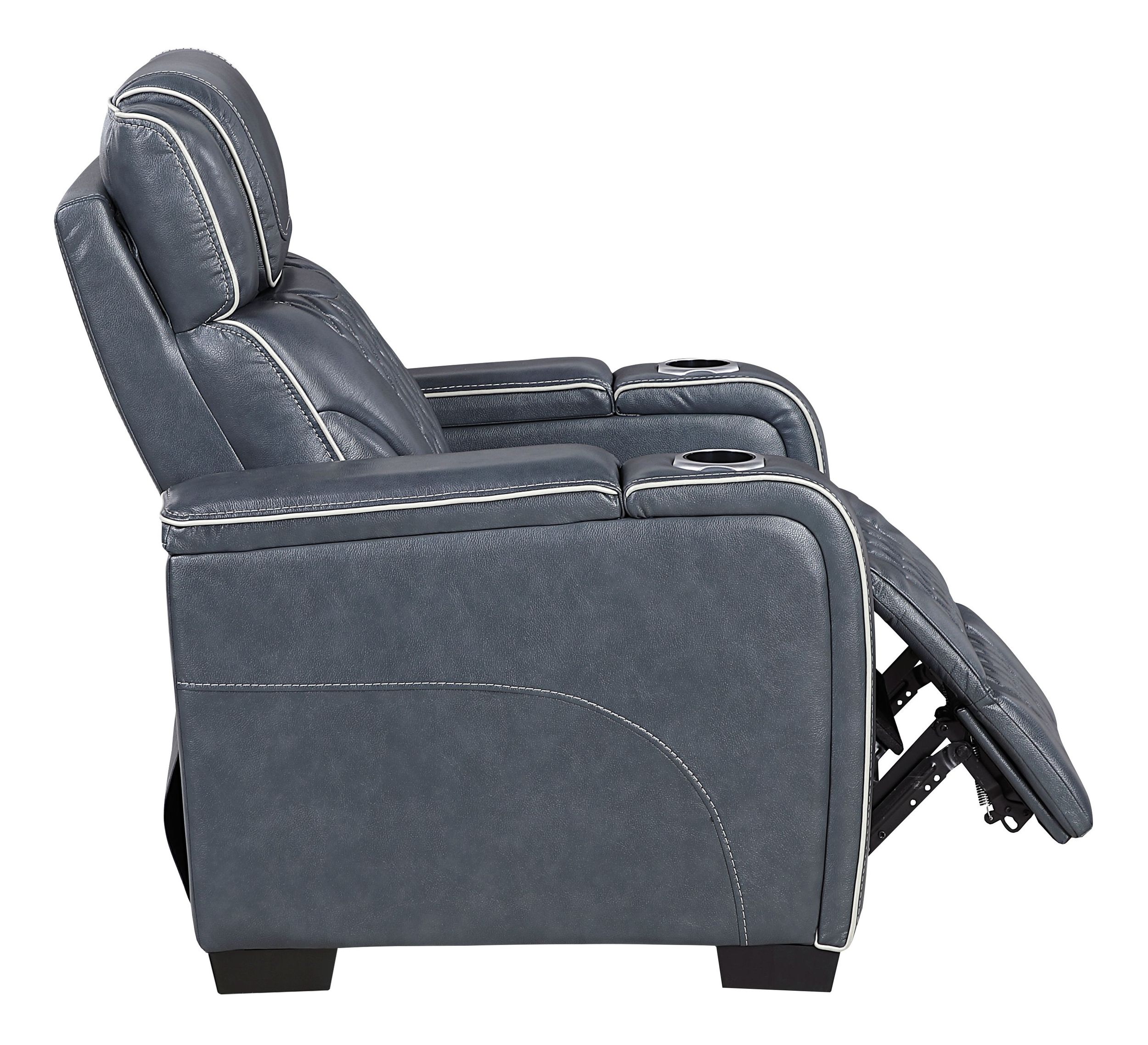 Apex Leather Power Double Reclining Living Room Set with LED Lighting