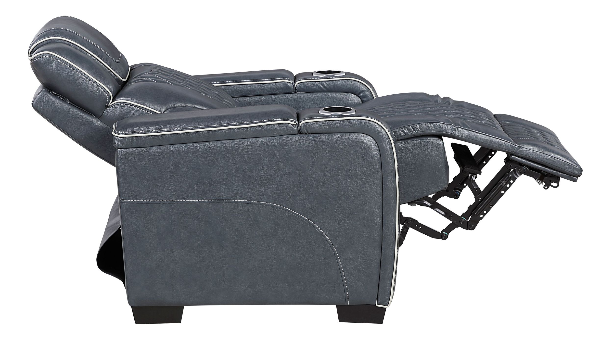 Apex Leather Power Double Reclining Living Room Set with LED Lighting