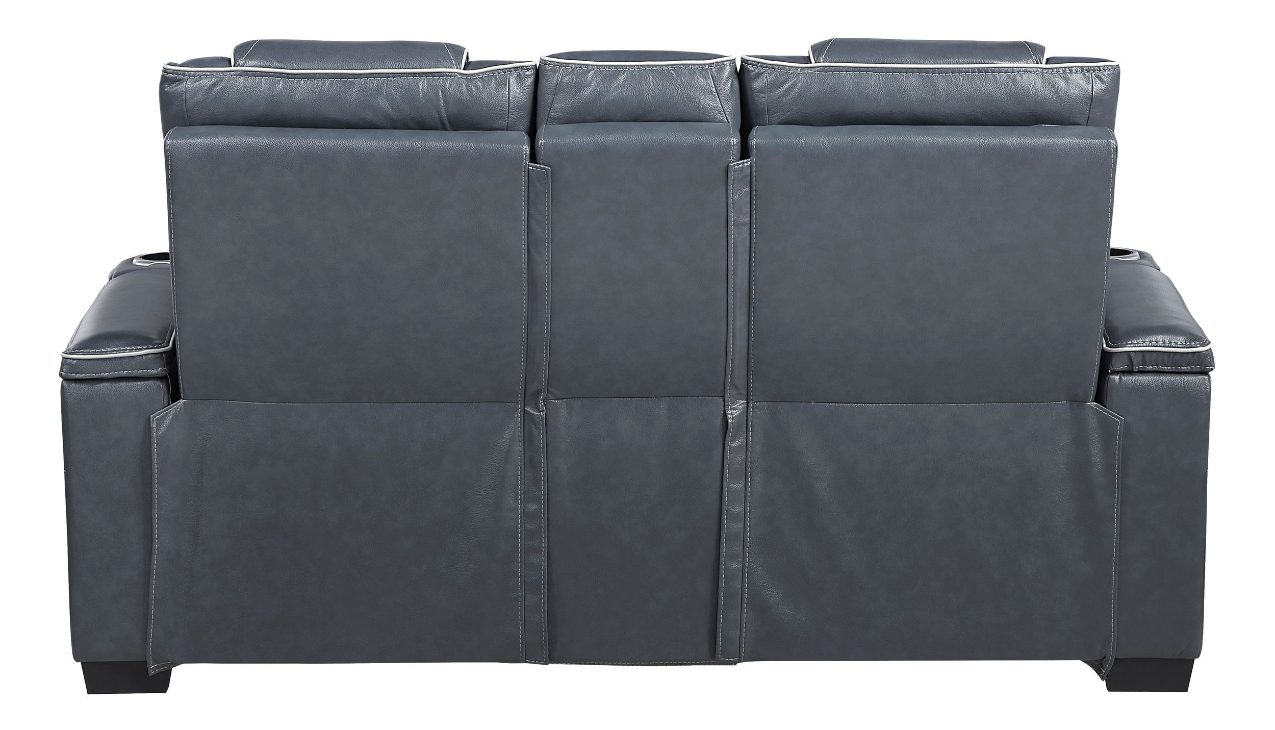 Apex Leather Power Double Reclining Living Room Set with LED Lighting