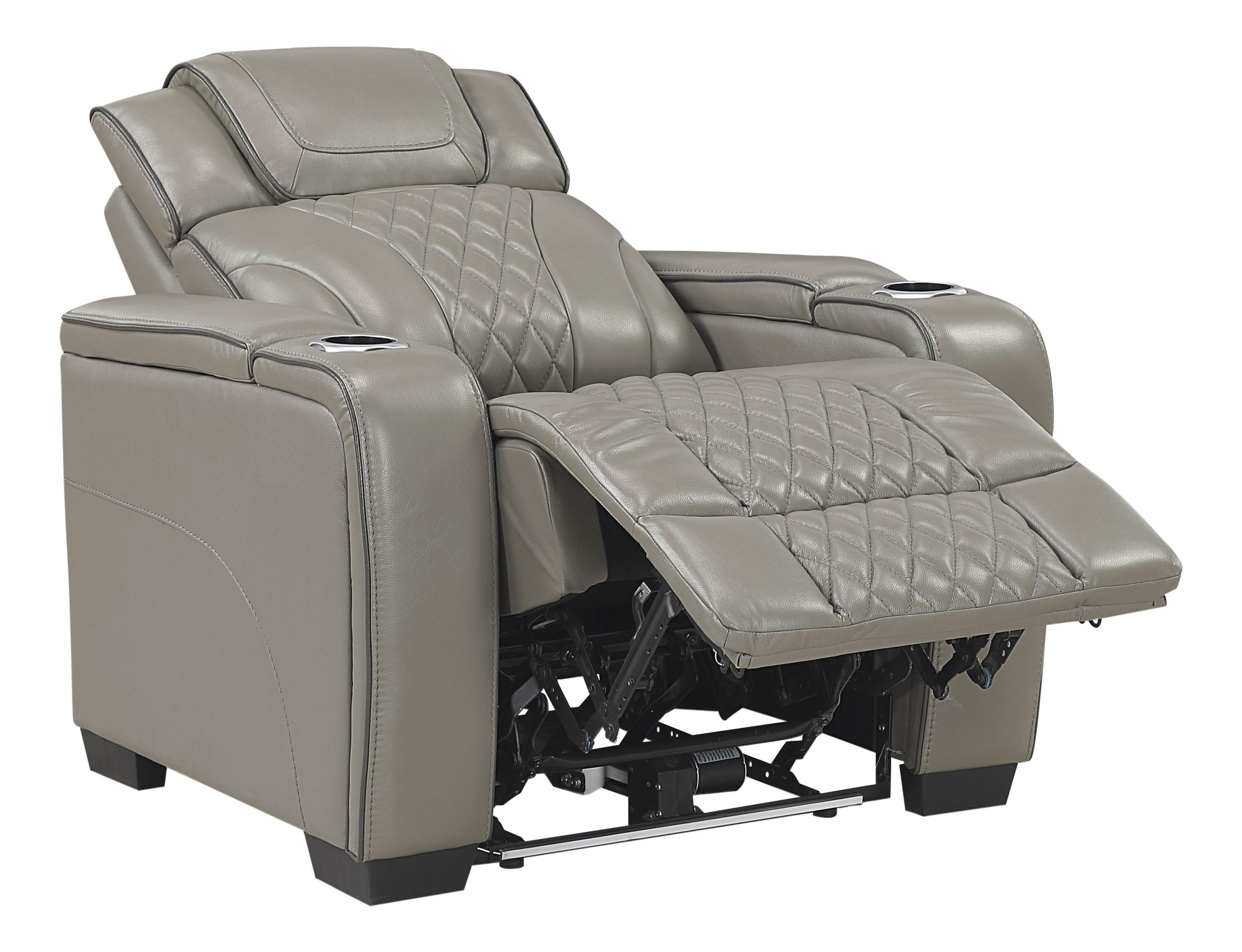 Apex Leather Power Double Reclining Living Room Set with LED Lighting