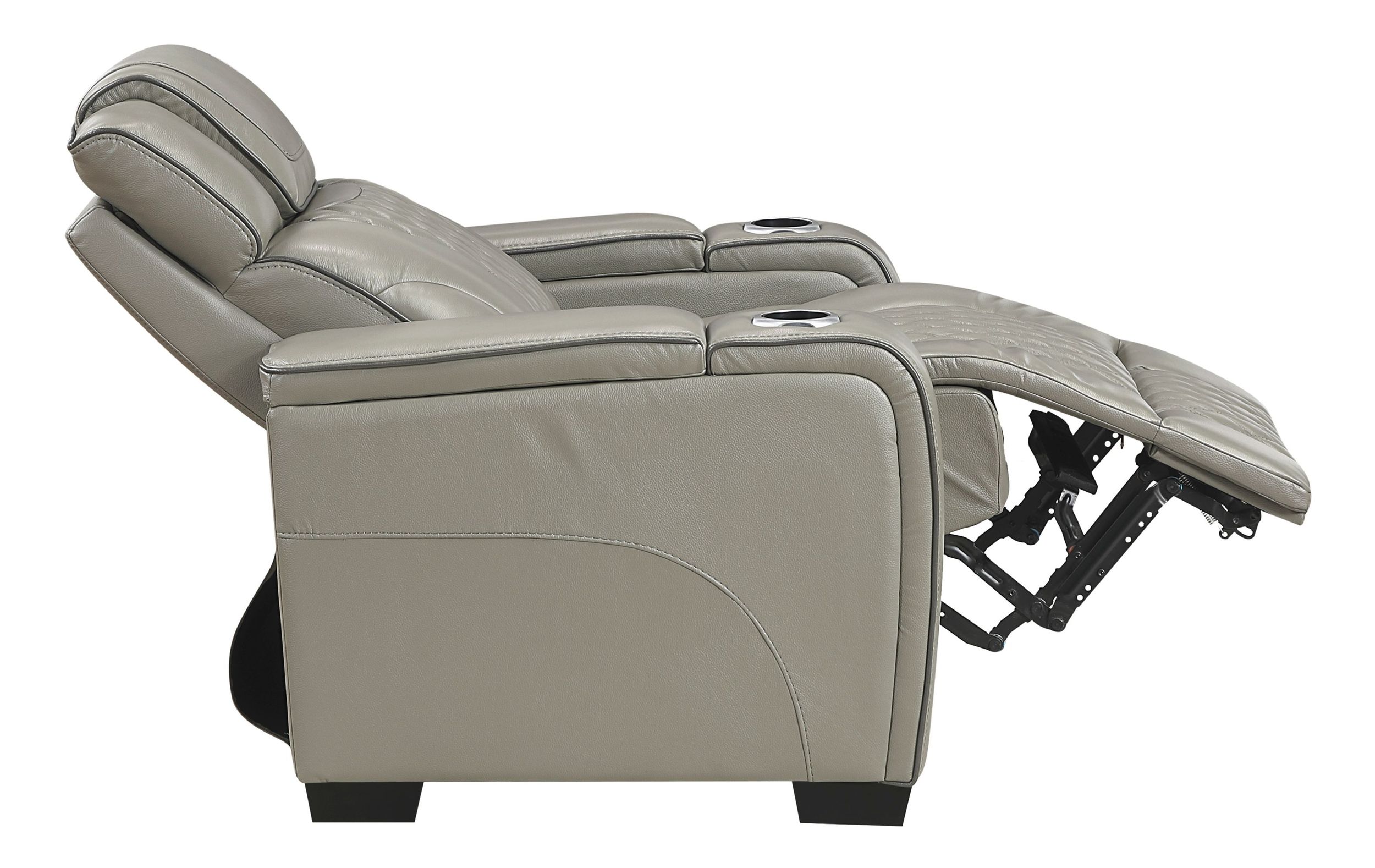 Apex Leather Power Double Reclining Living Room Set with LED Lighting