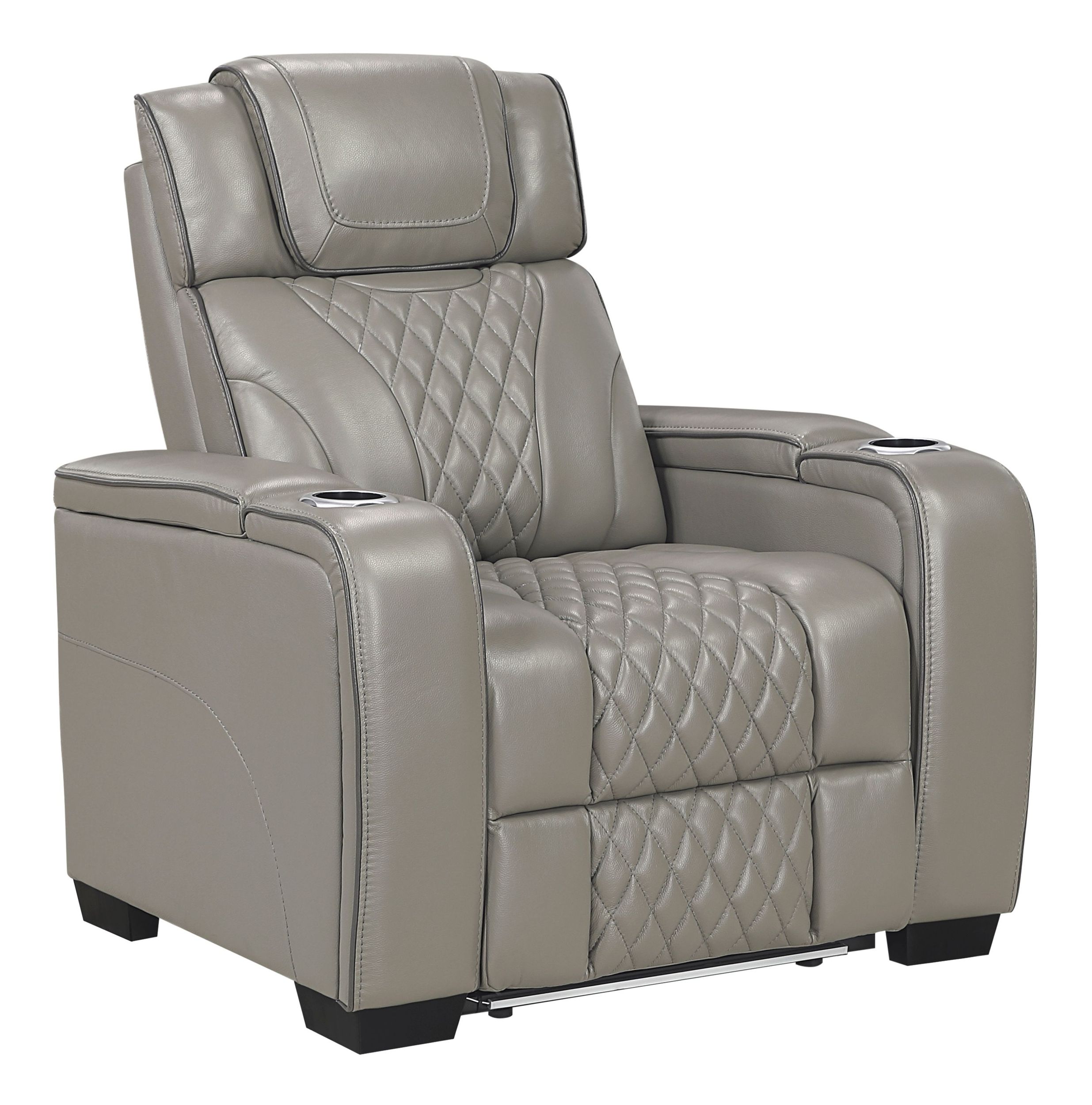 Apex Leather Power Double Reclining Living Room Set with LED Lighting