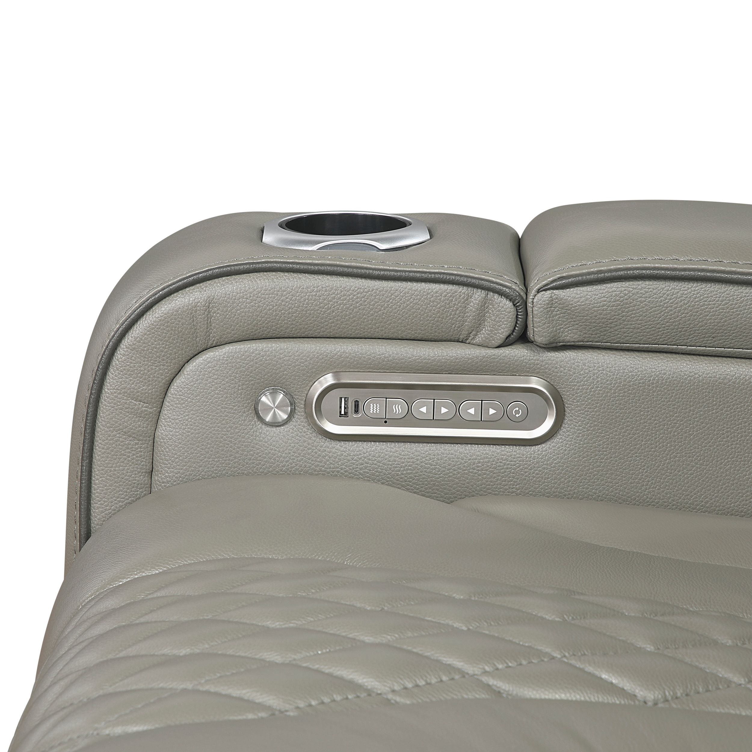 Apex Leather Power Double Reclining Sofa with LED Lighting