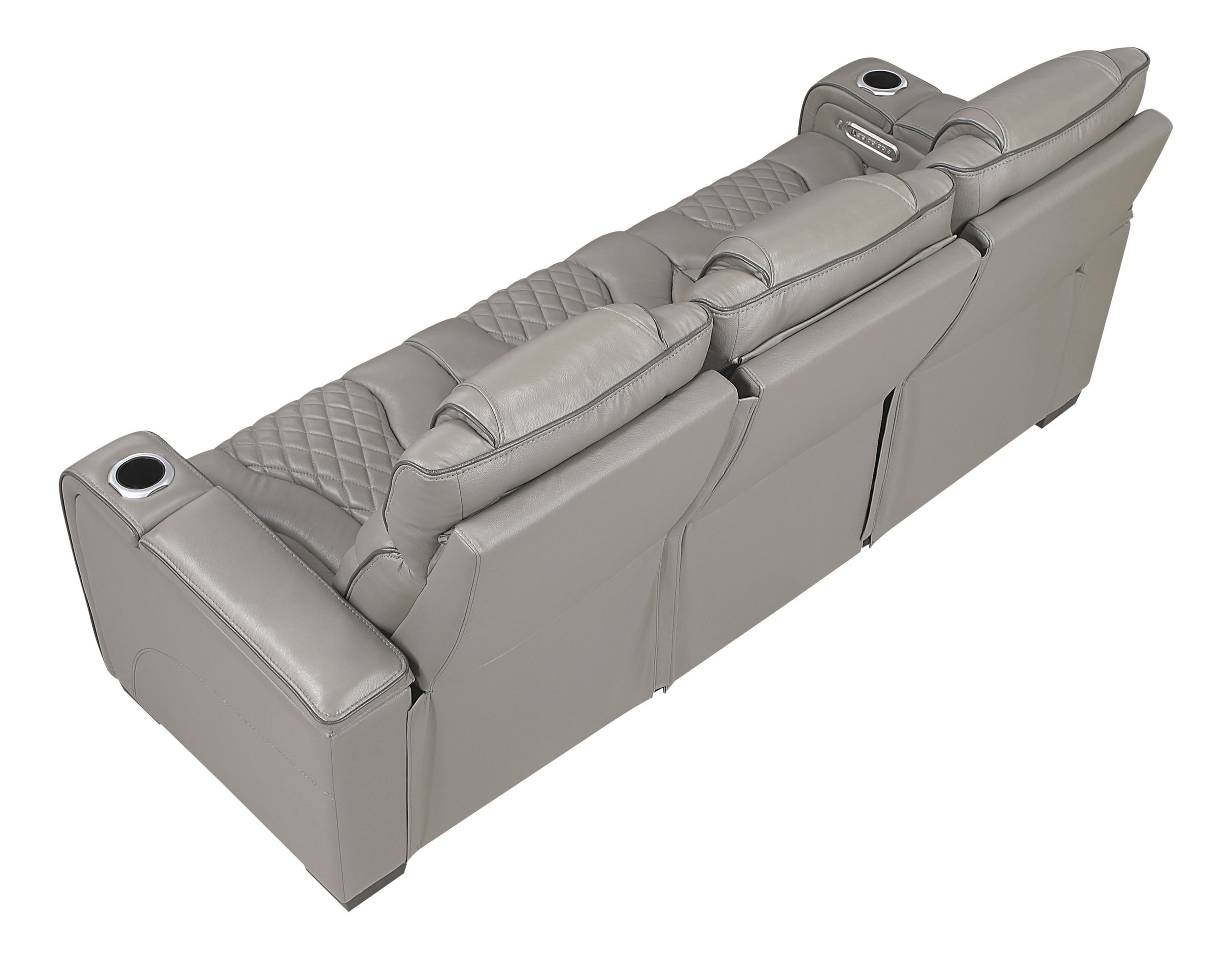 Apex Leather Power Double Reclining Sofa with LED Lighting