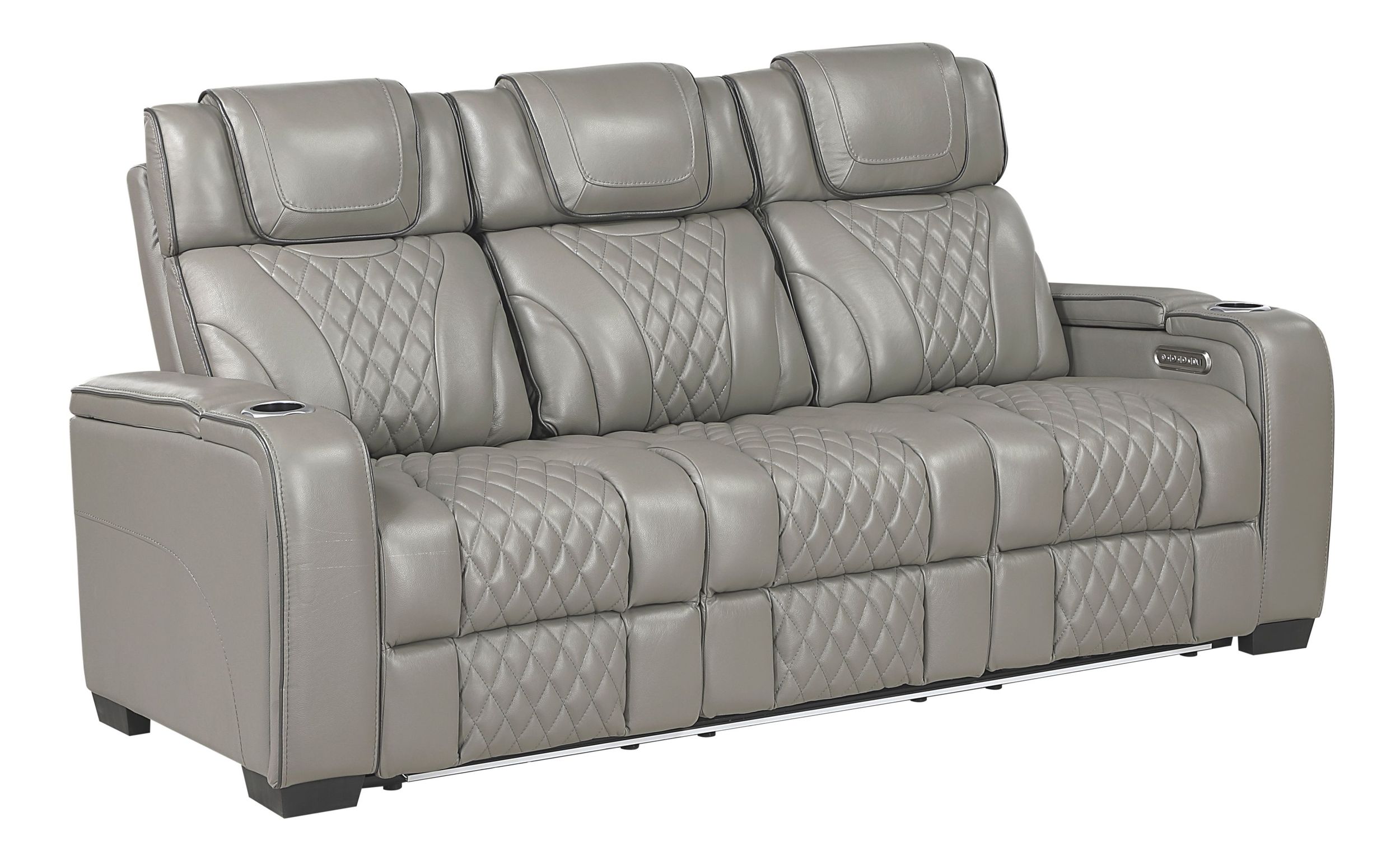 Apex Leather Power Double Reclining Sofa with LED Lighting