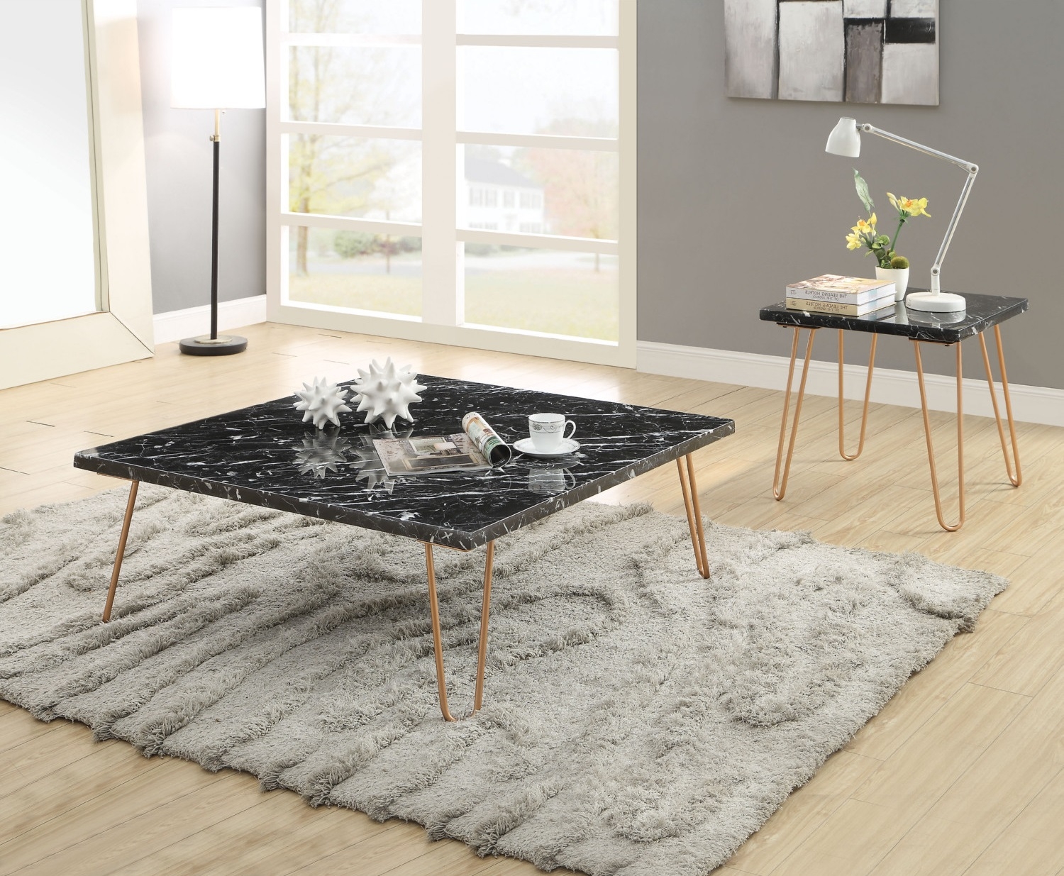 Telestis Marble Square End Table