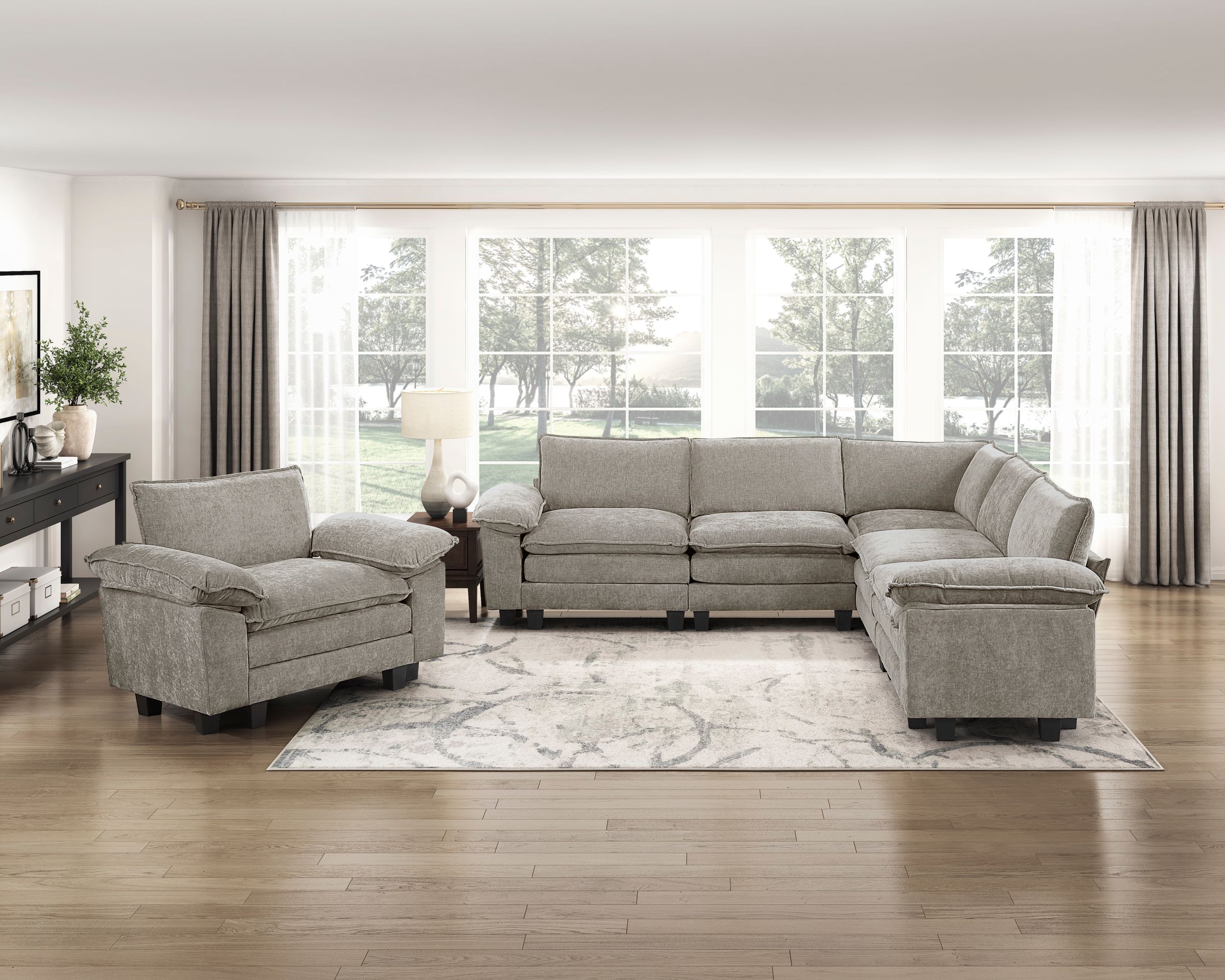 Dublin Chenille Modular Loveseat