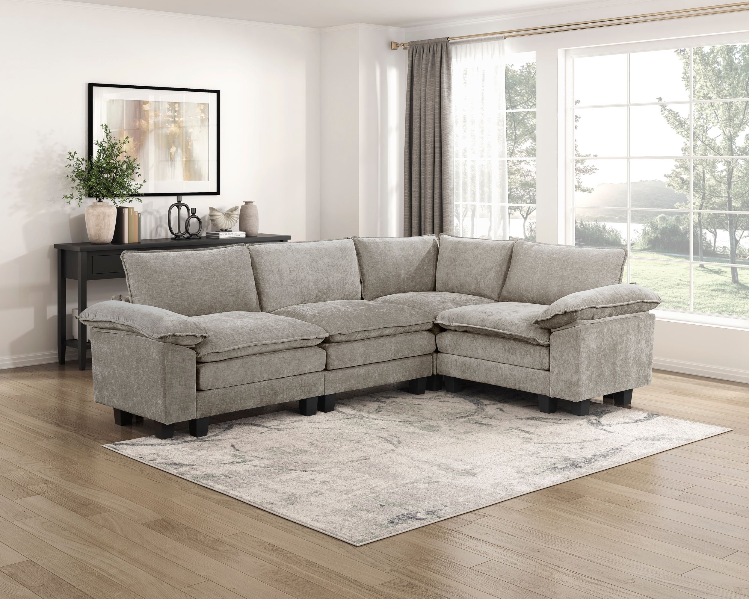 Dublin Chenille Modular Living Room Set