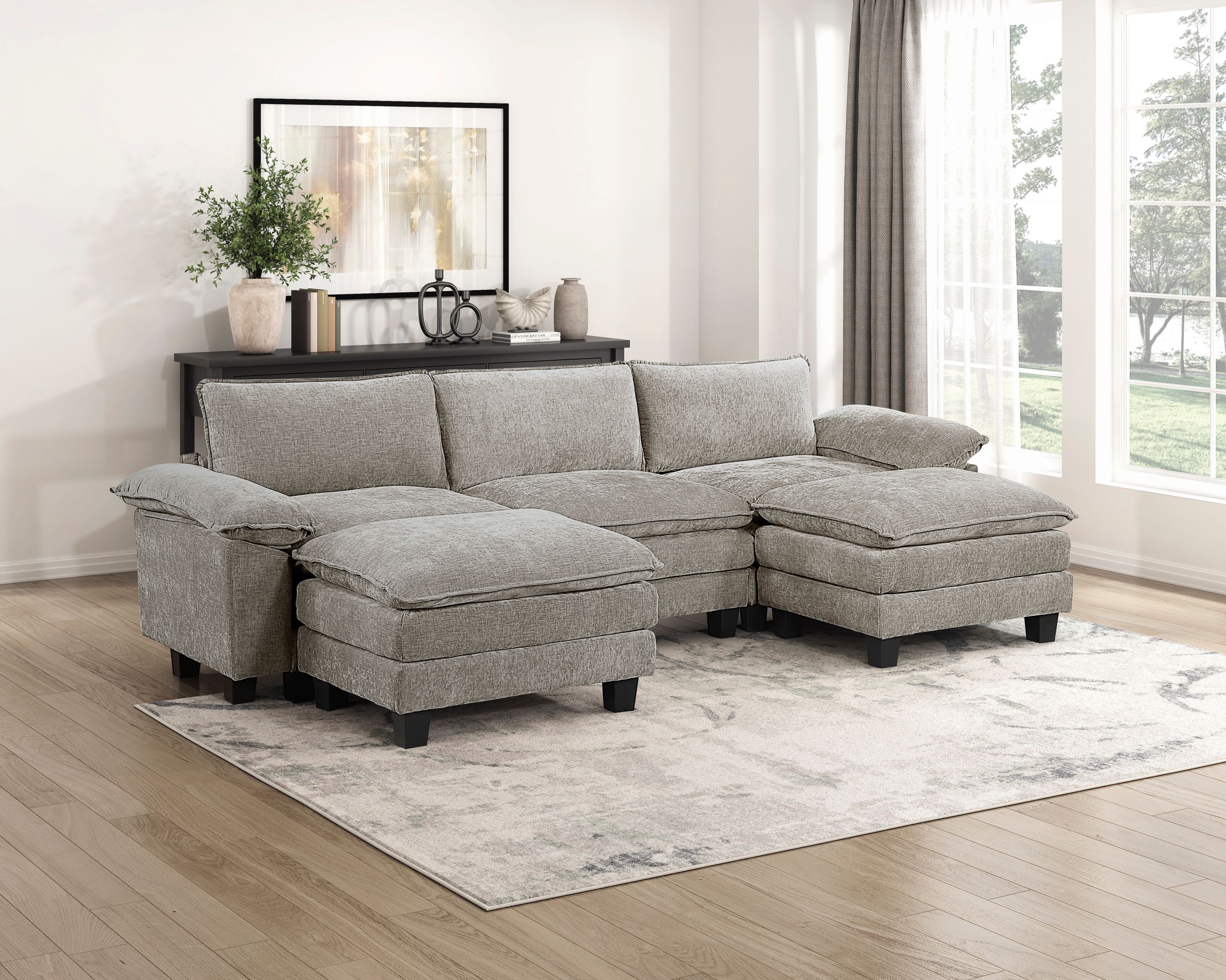 Dublin Chenille Modular Living Room Set