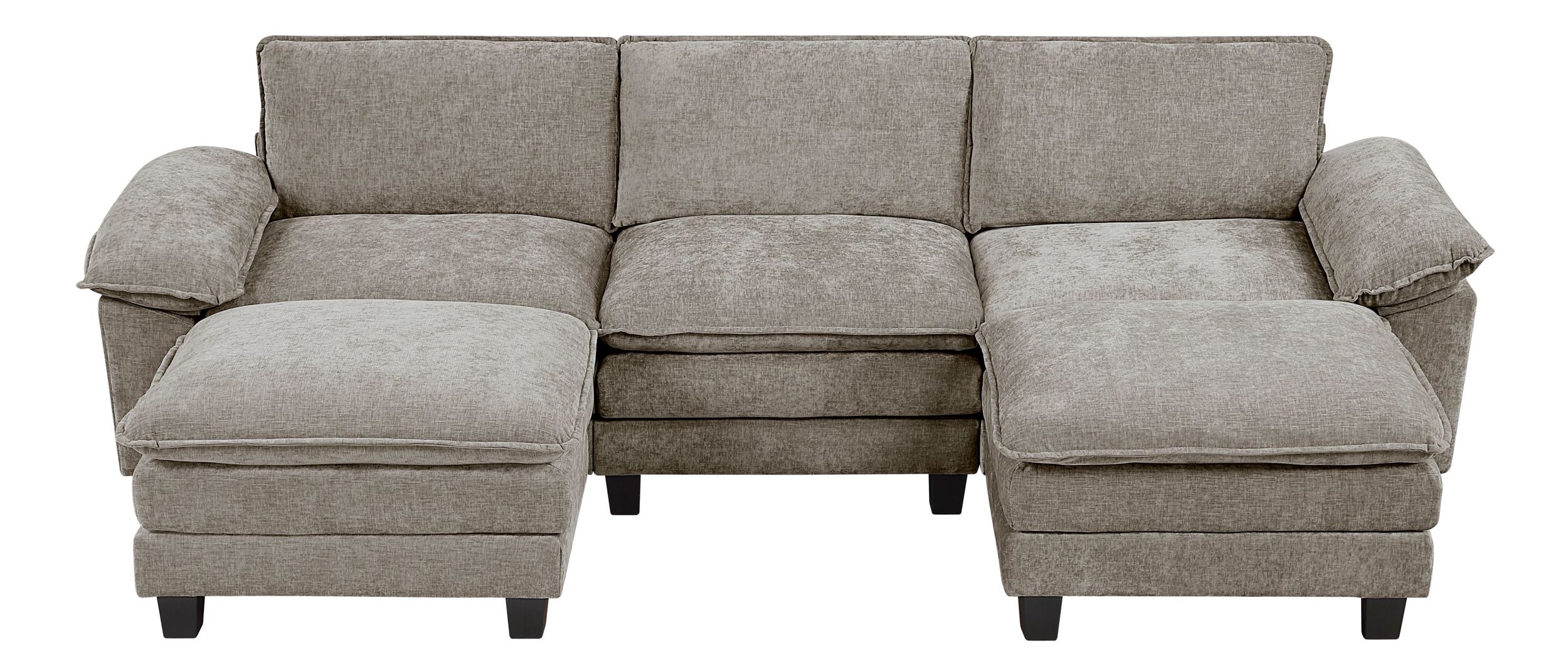 Dublin U-Shaped Chenille 5‑Piece Modular Sectional with Ottomans