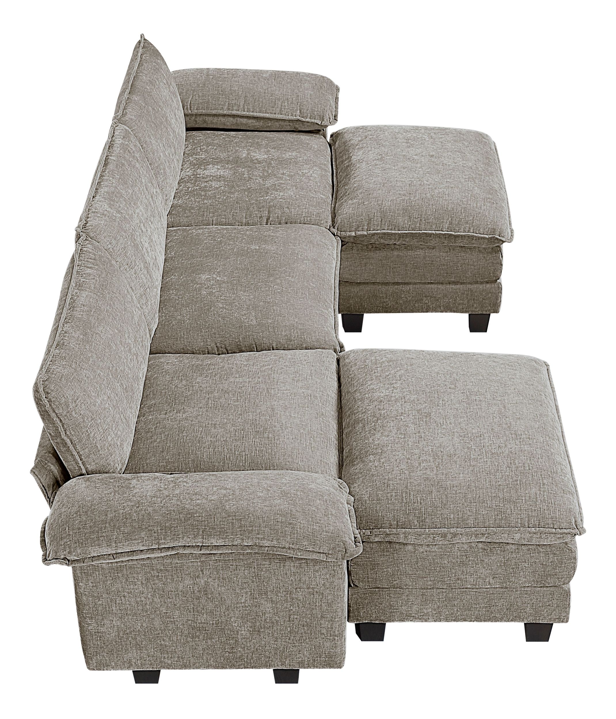 Dublin U-Shaped Chenille 5‑Piece Modular Sectional with Ottomans