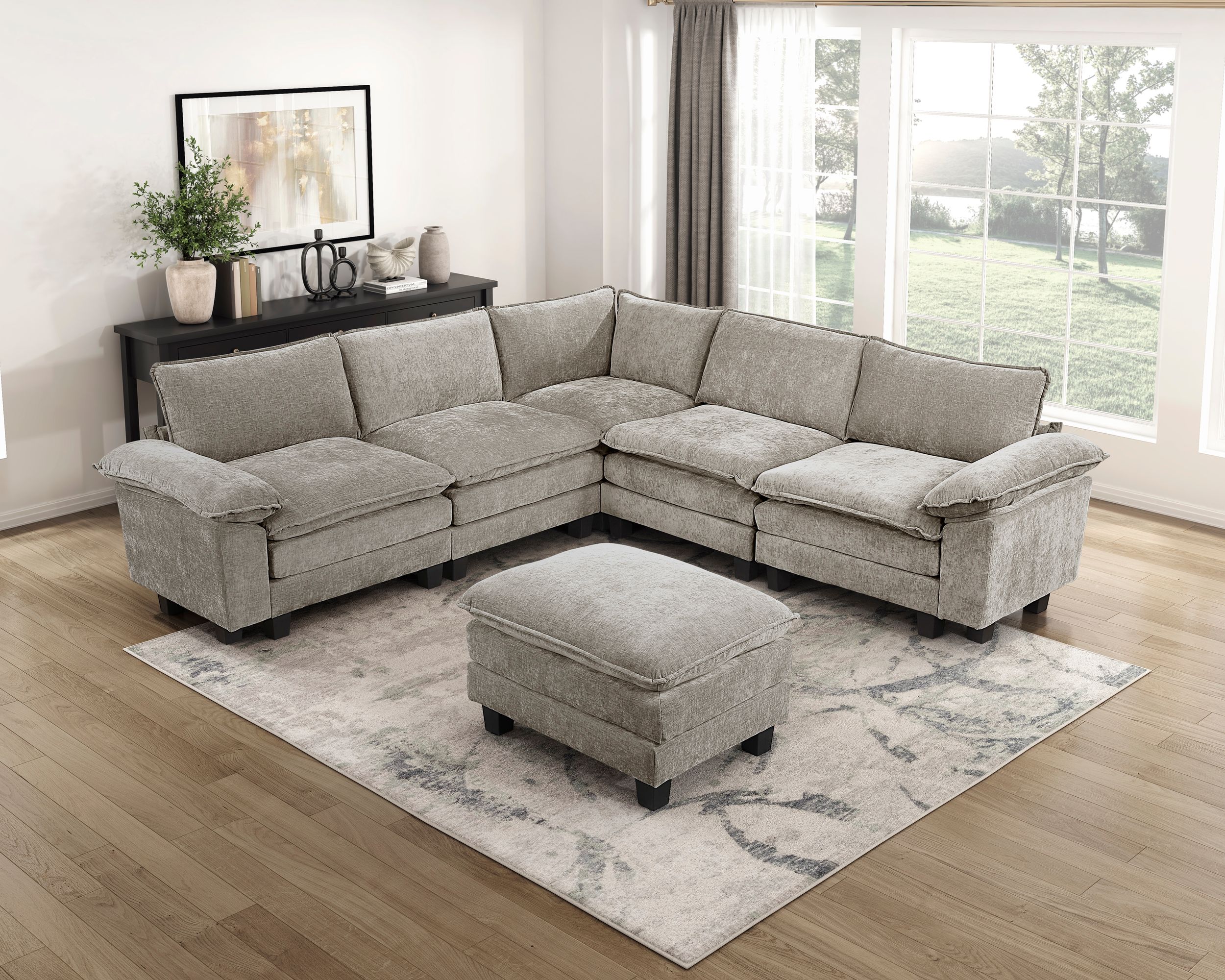 Dublin Chenille Modular Living Room Set