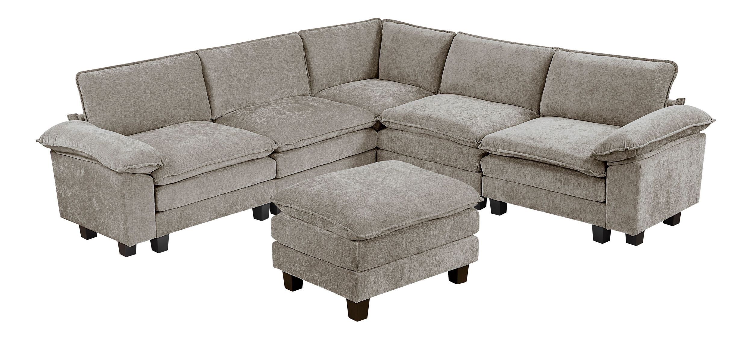 Dublin L-Shaped Chenille 5‑Piece Modular Sectional