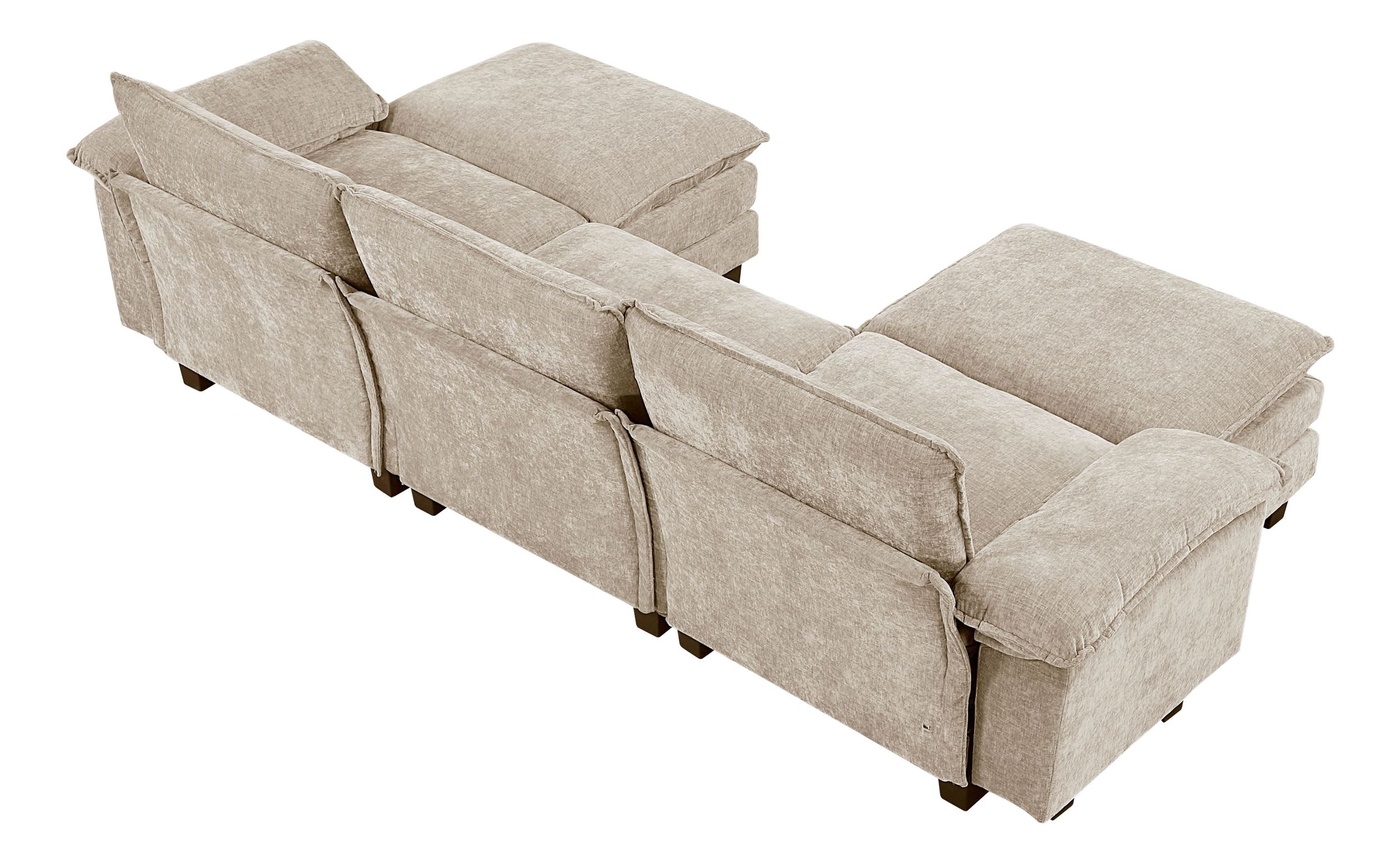 Dublin U-Shaped Chenille 5‑Piece Modular Sectional with Ottomans