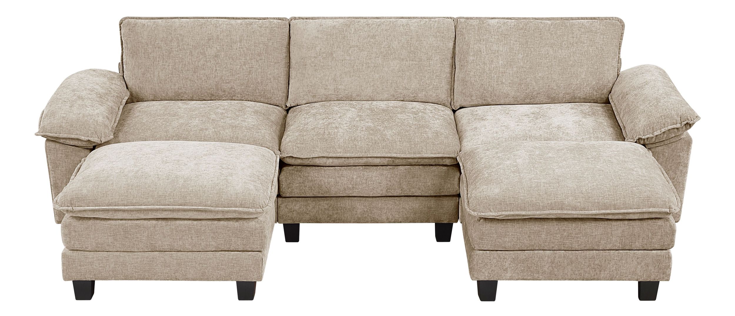 Dublin U-Shaped Chenille 5‑Piece Modular Sectional with Ottomans