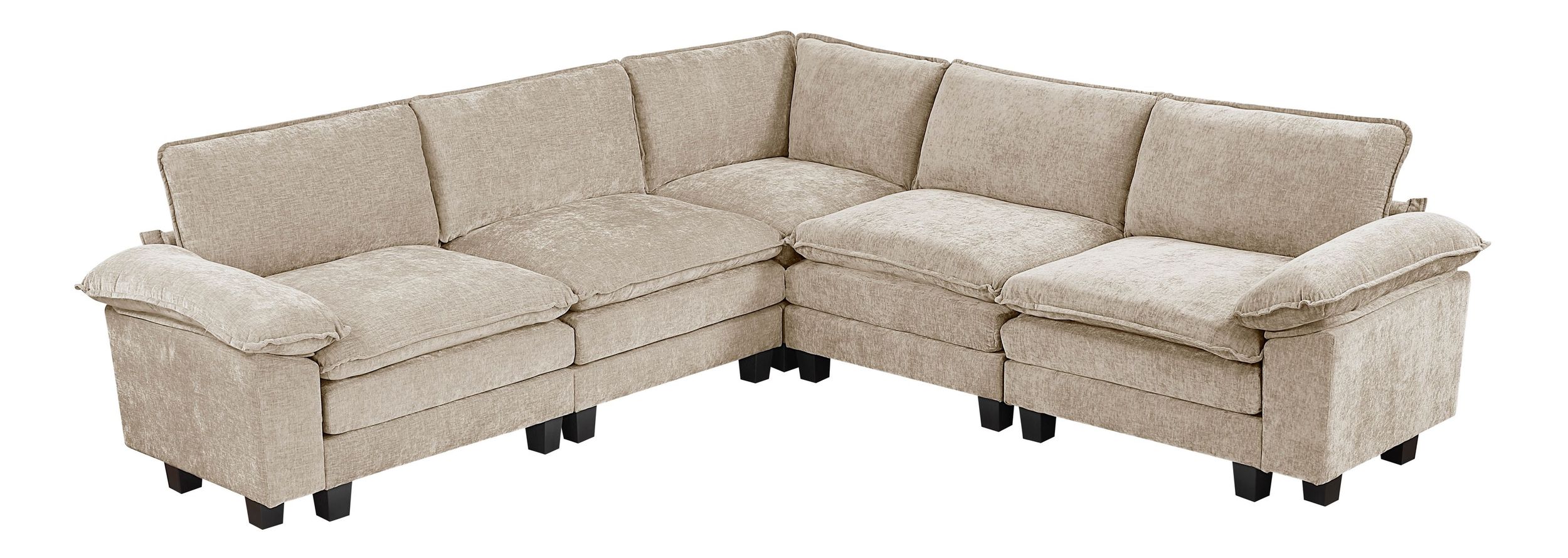 Dublin L-Shaped Chenille 5‑Piece Modular Sectional