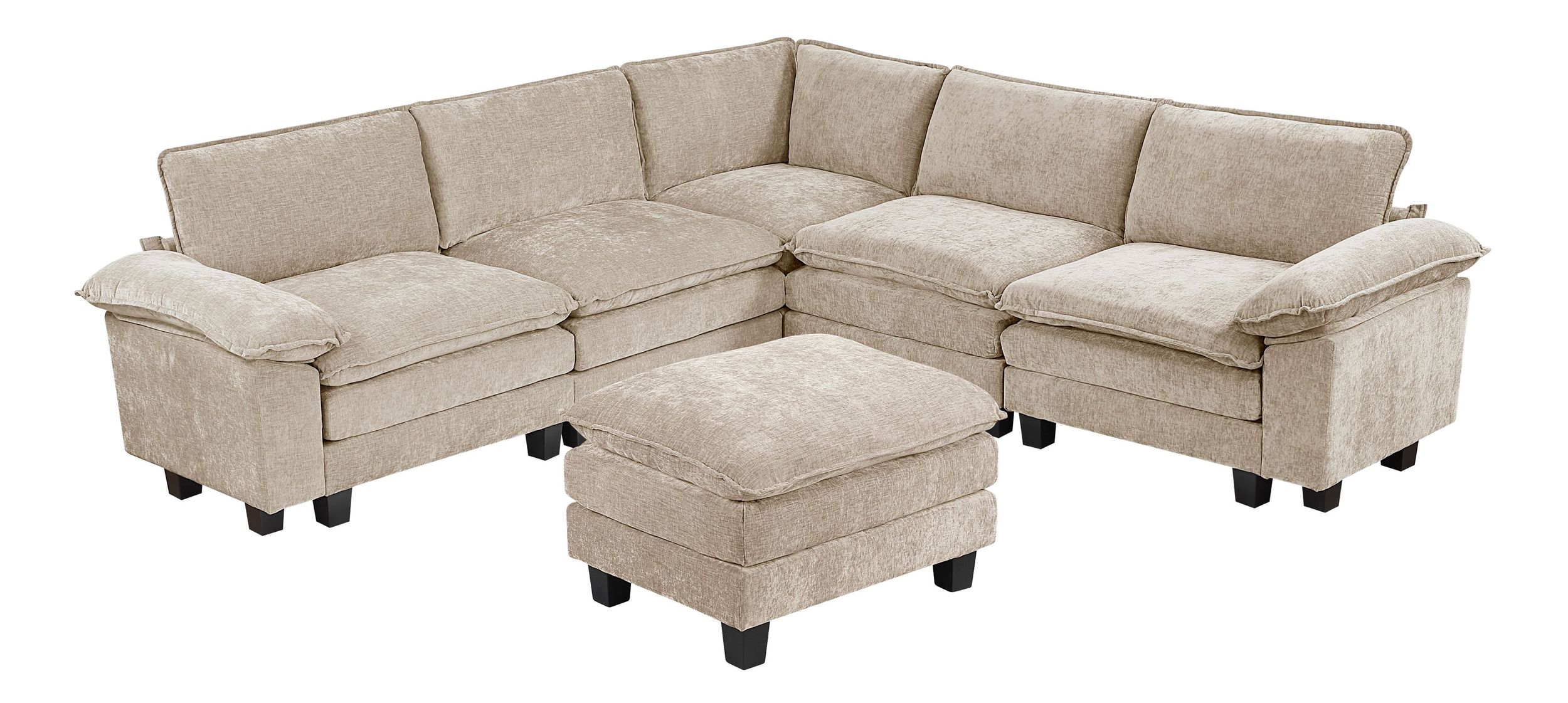 Dublin L-Shaped Chenille 5‑Piece Modular Sectional
