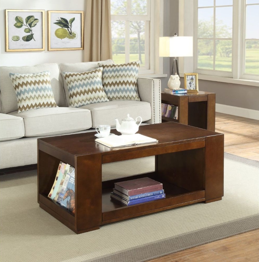 Pisanio Wood Rectangular Storage Coffee Table