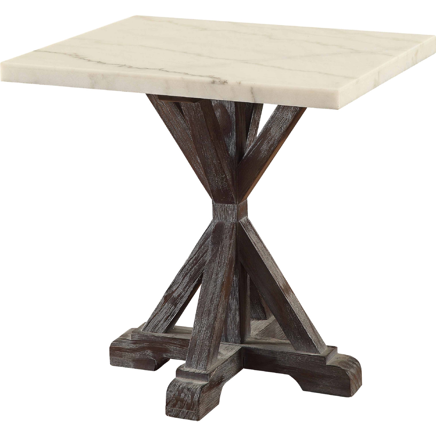 Romina Marble/Wood Rectangular Coffee Table Set