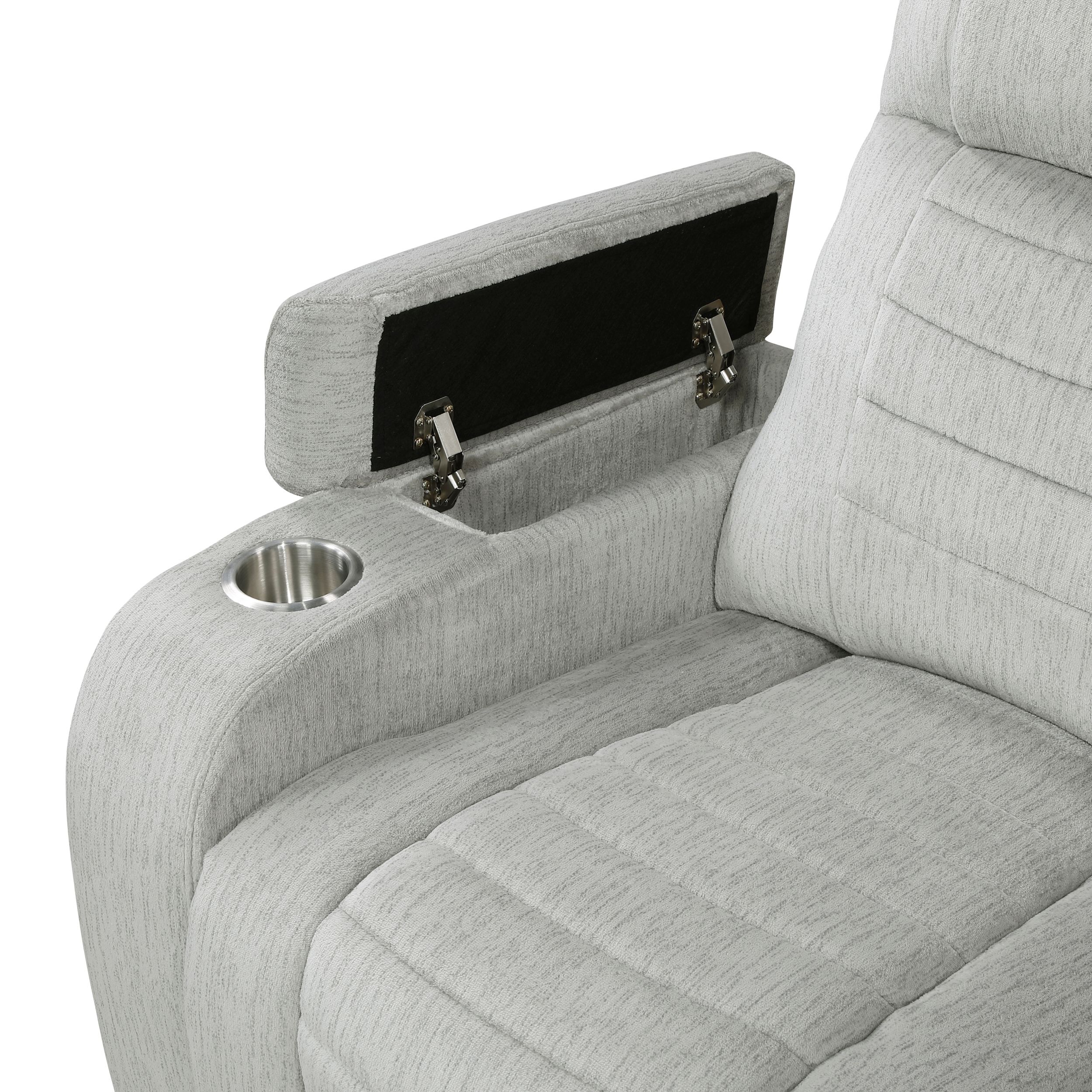 Ronan Microfiber Double Reclining Sofa with LED Lighting