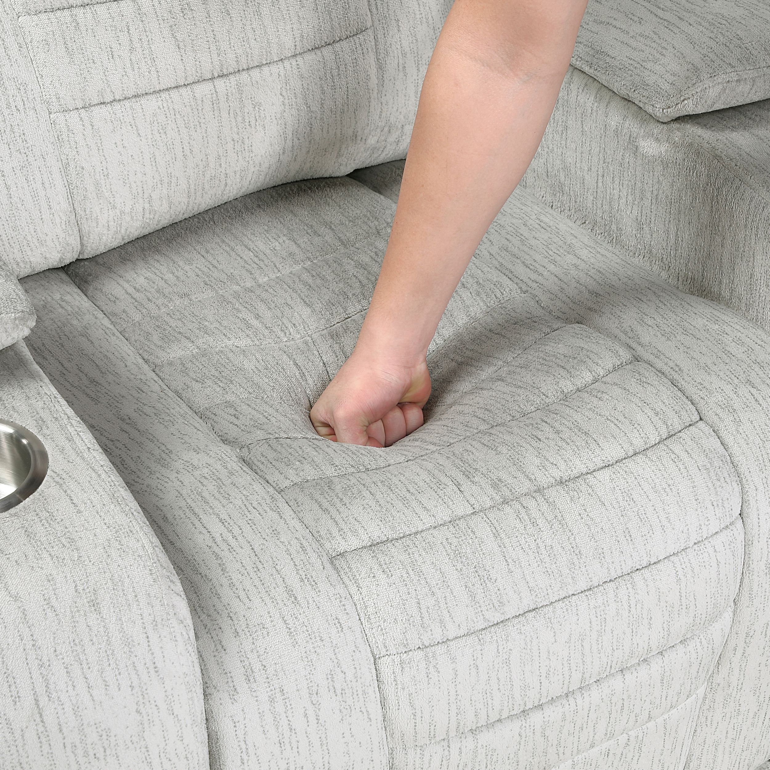 Ronan Microfiber Double Reclining Sofa with LED Lighting