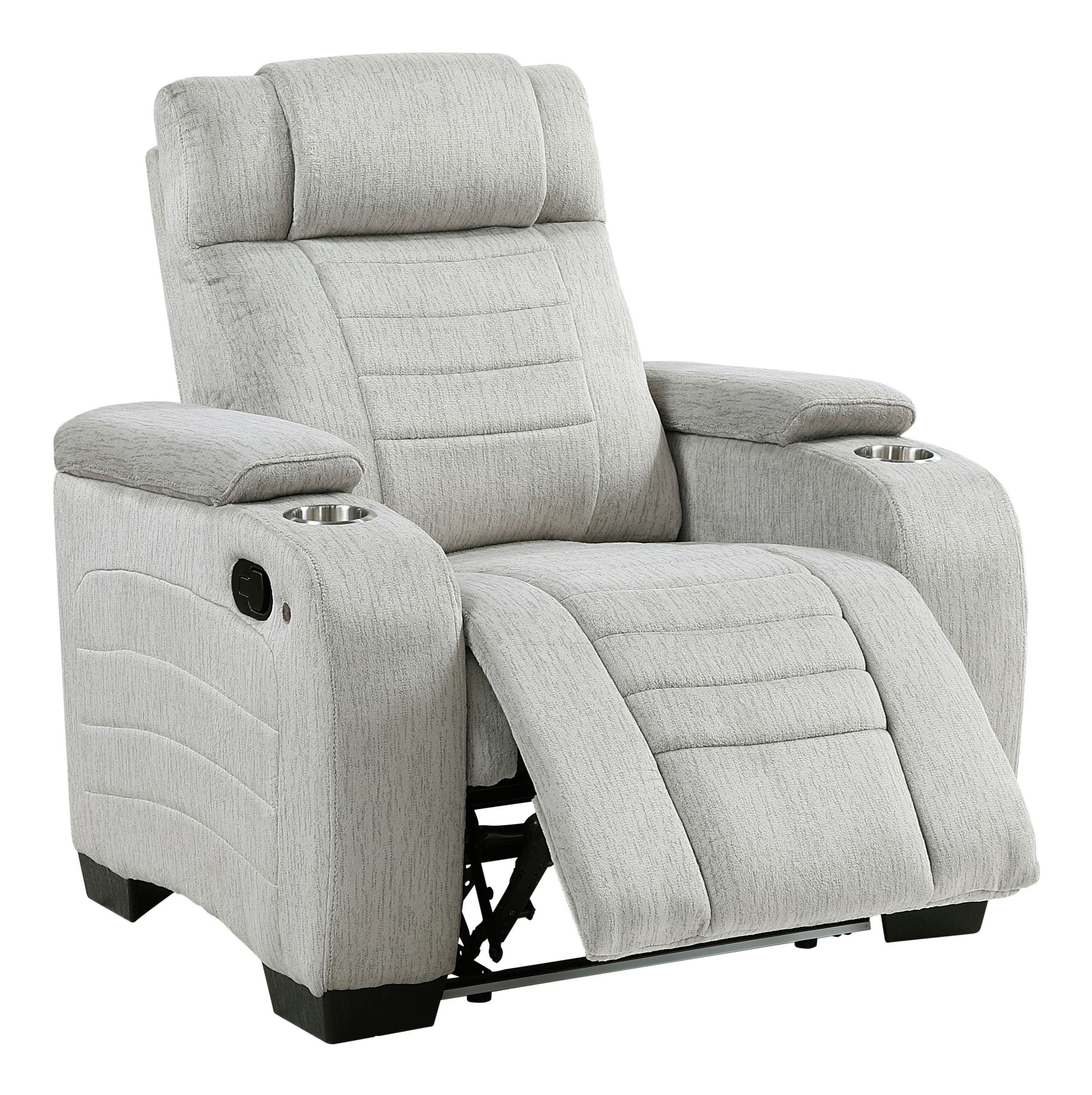 Ronan Microfiber Reclining Chair with LED Lighting