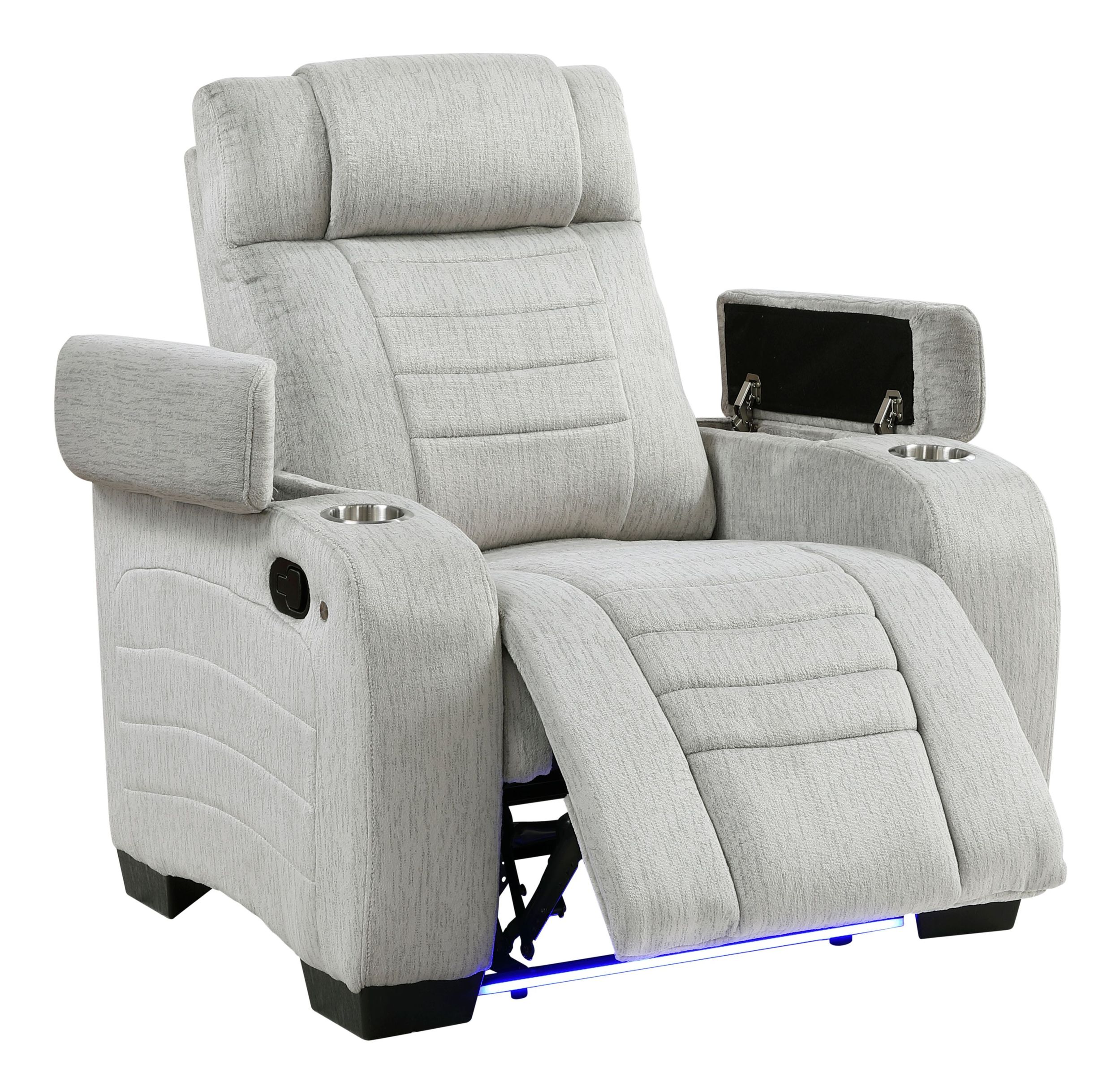 Ronan Microfiber Reclining Chair with LED Lighting