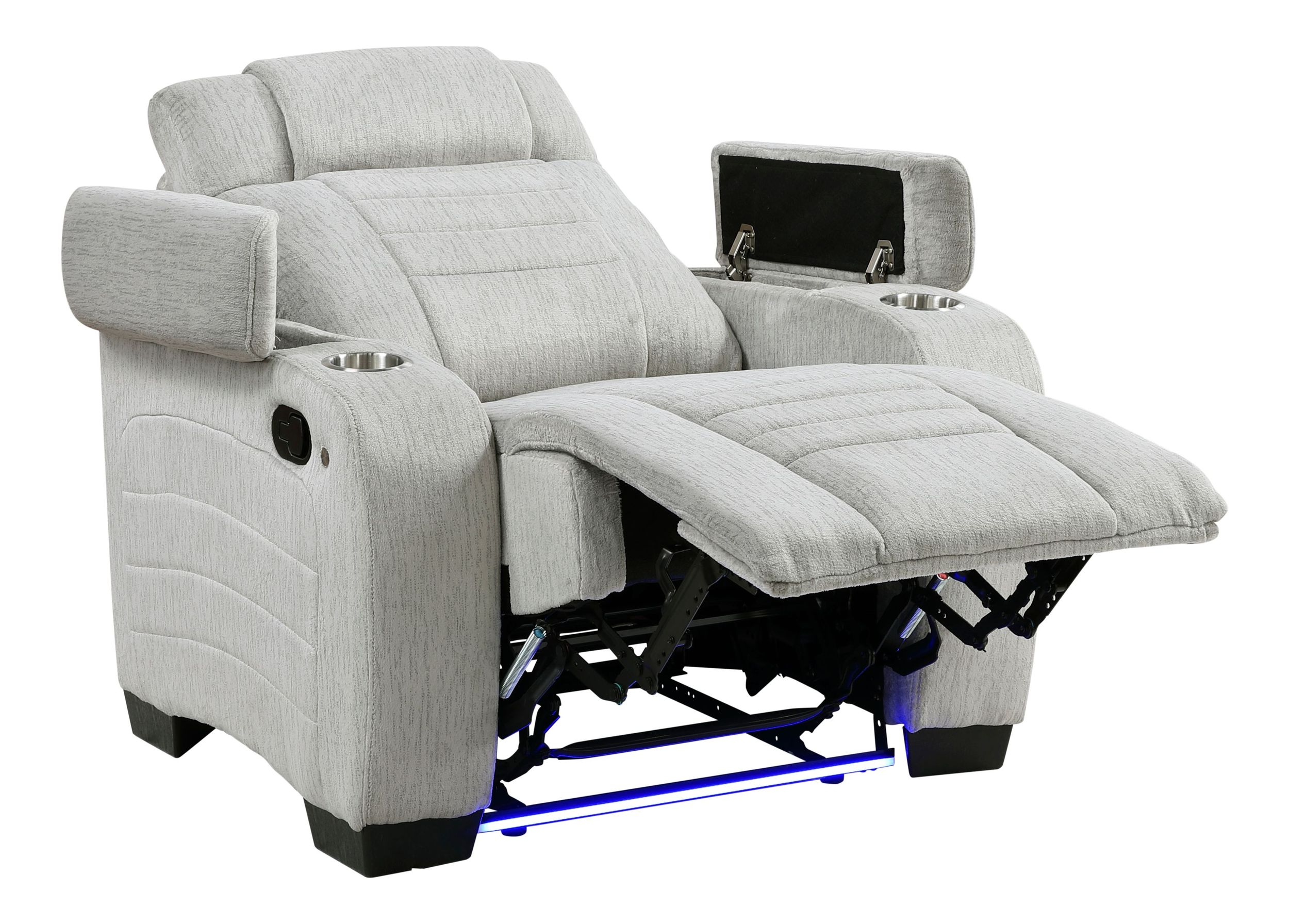 Ronan Microfiber Reclining Chair with LED Lighting
