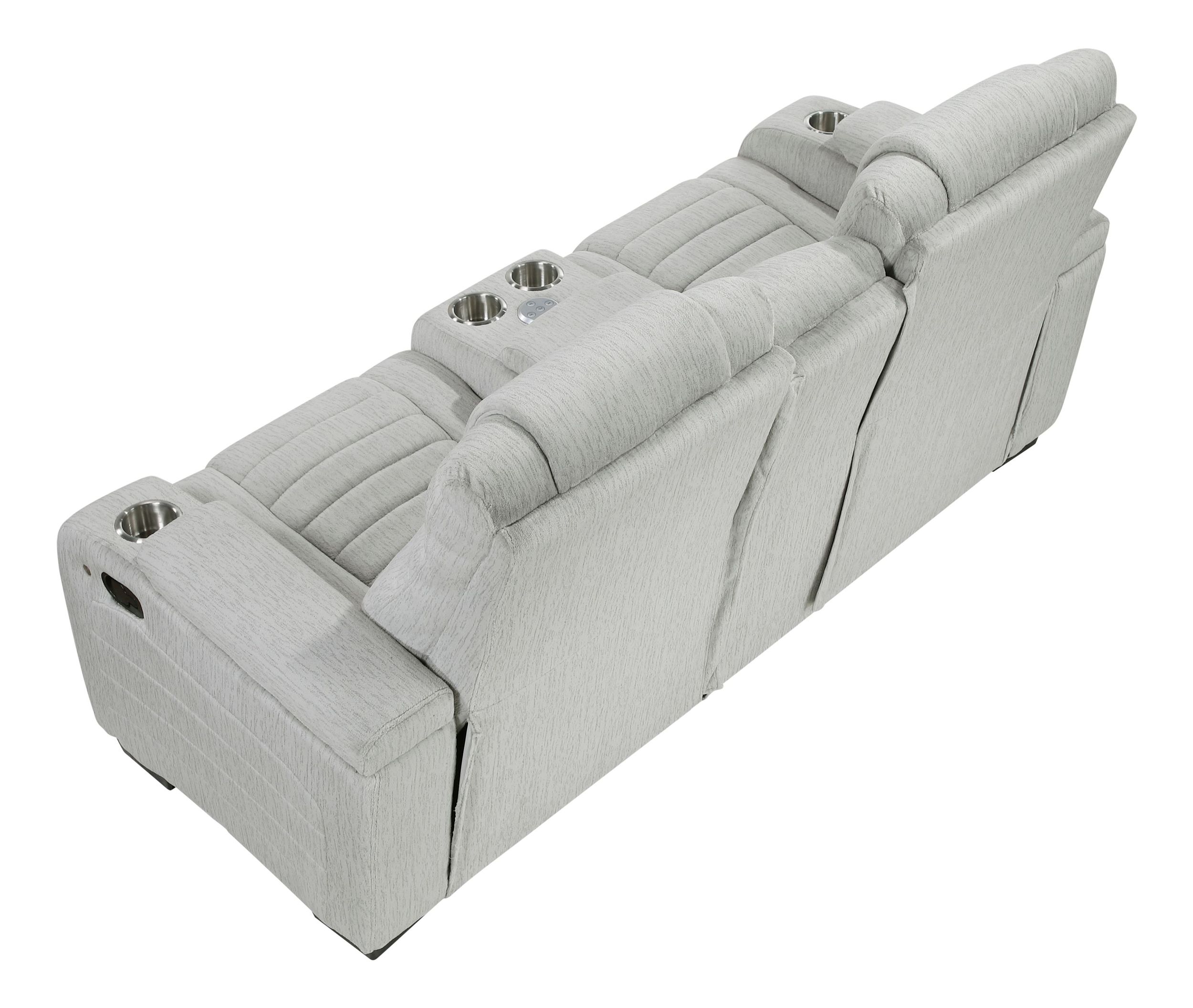 Ronan Microfiber Double Reclining Living Room Set with LED Lighting