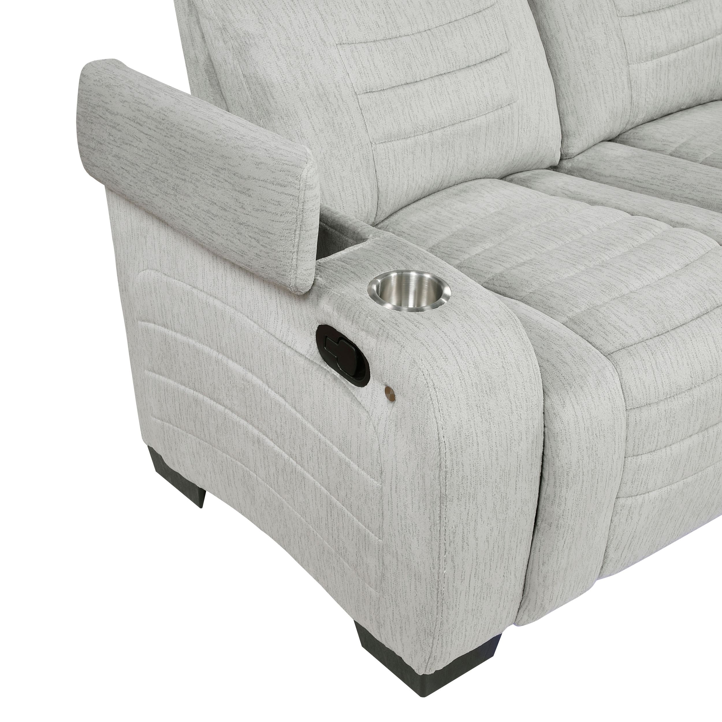Ronan Microfiber Double Reclining Sofa with LED Lighting
