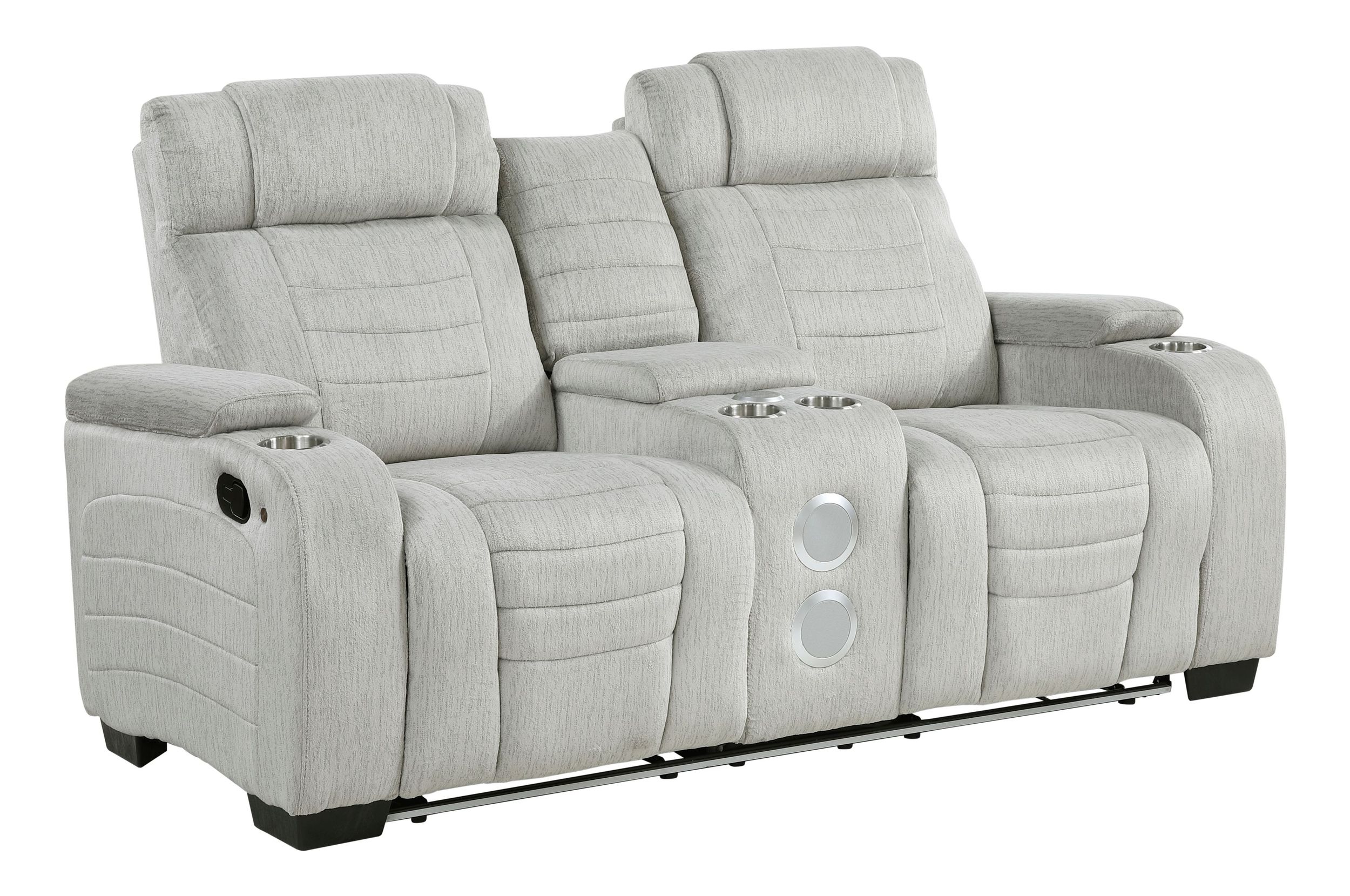 Ronan Microfiber Double Reclining Living Room Set with LED Lighting