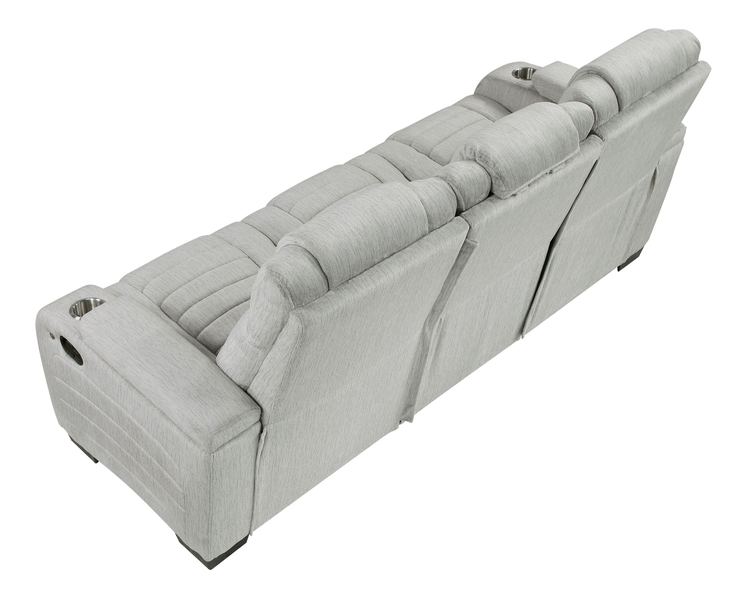 Ronan Microfiber Double Reclining Sofa with LED Lighting
