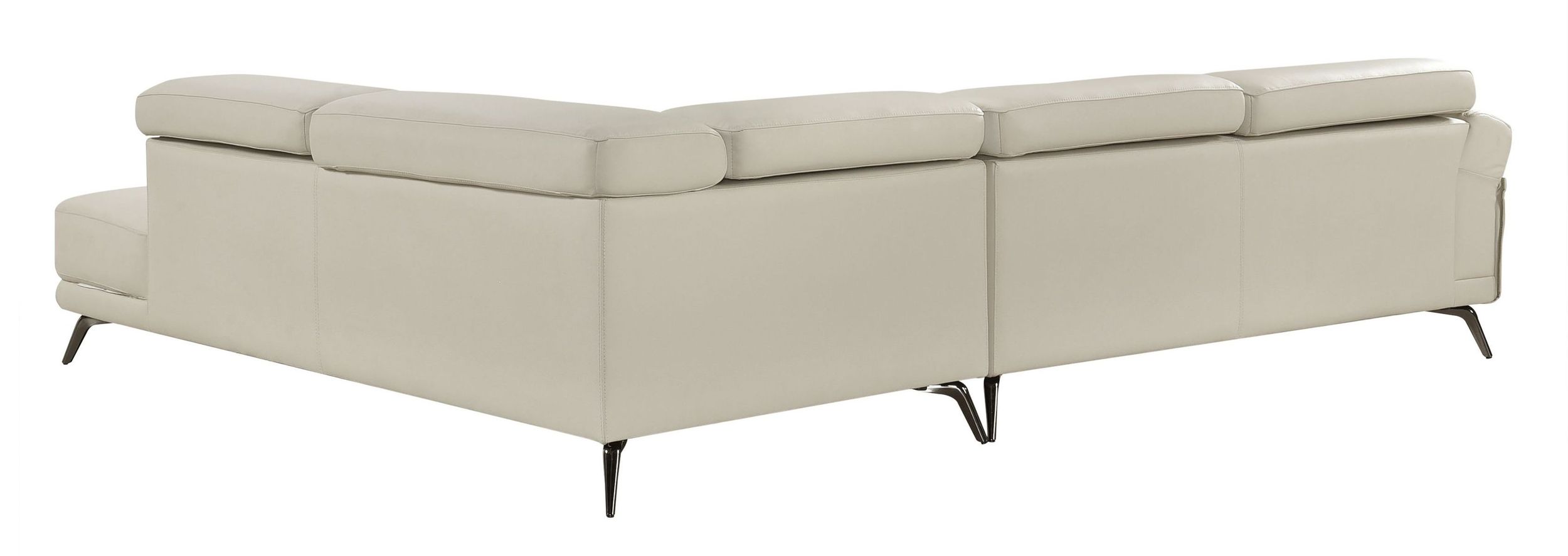 Giselle L-Shaped Leather 2‑Piece Sectional with Right Side Chaise