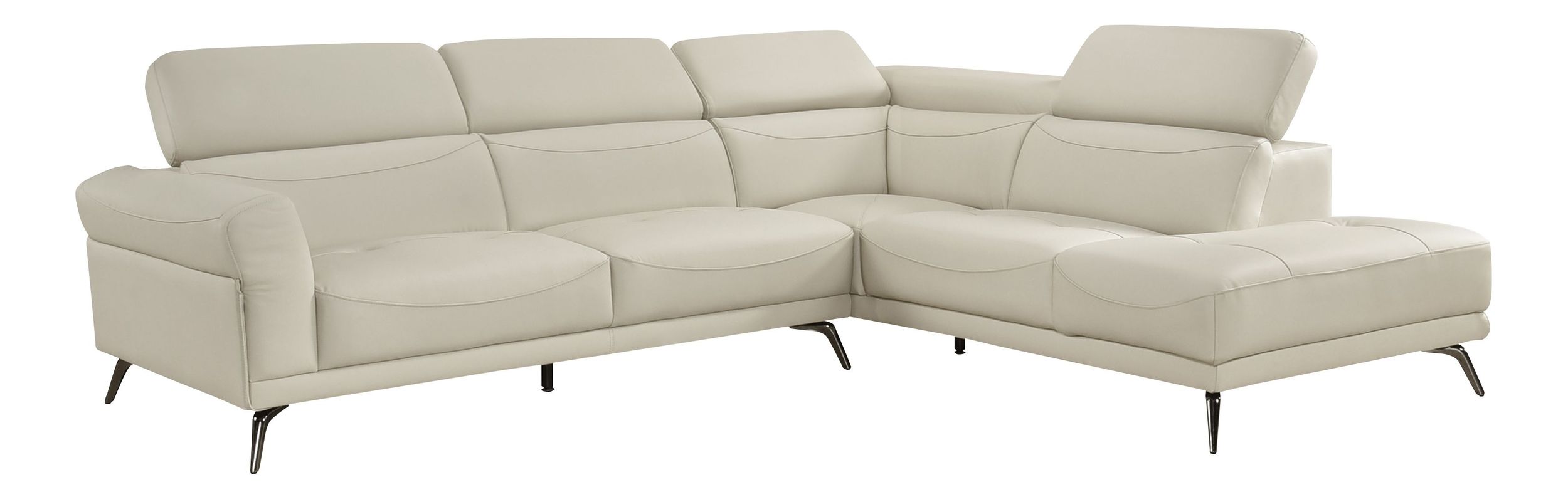 Giselle L-Shaped Leather 2‑Piece Sectional with Right Side Chaise