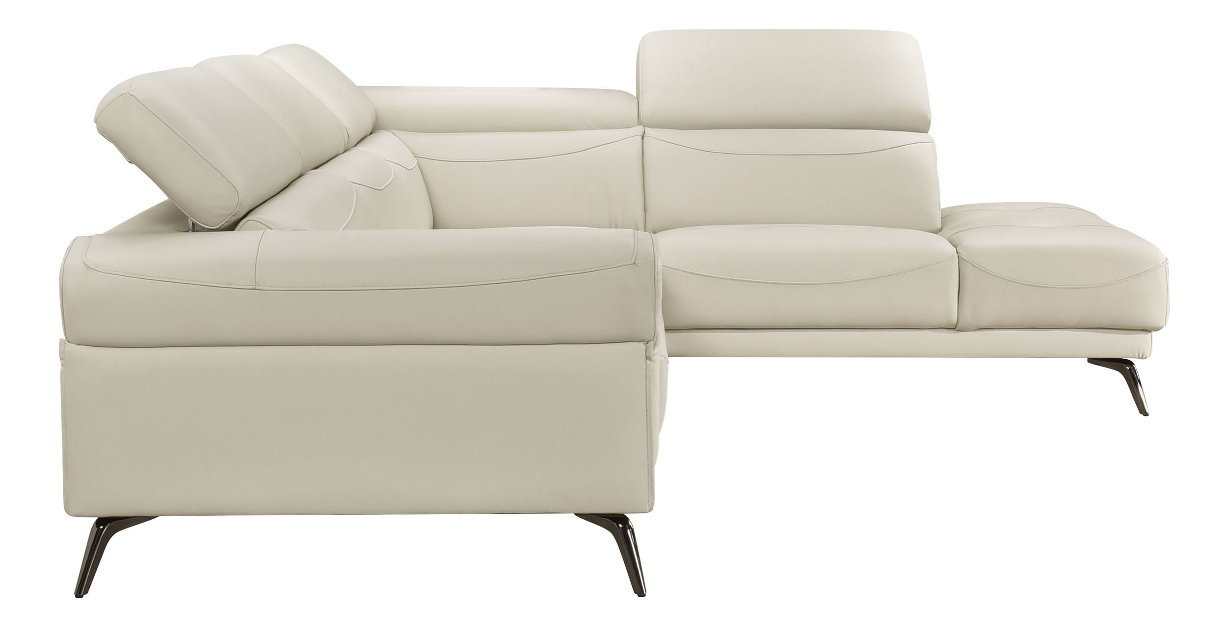 Giselle L-Shaped Leather 2‑Piece Sectional with Right Side Chaise