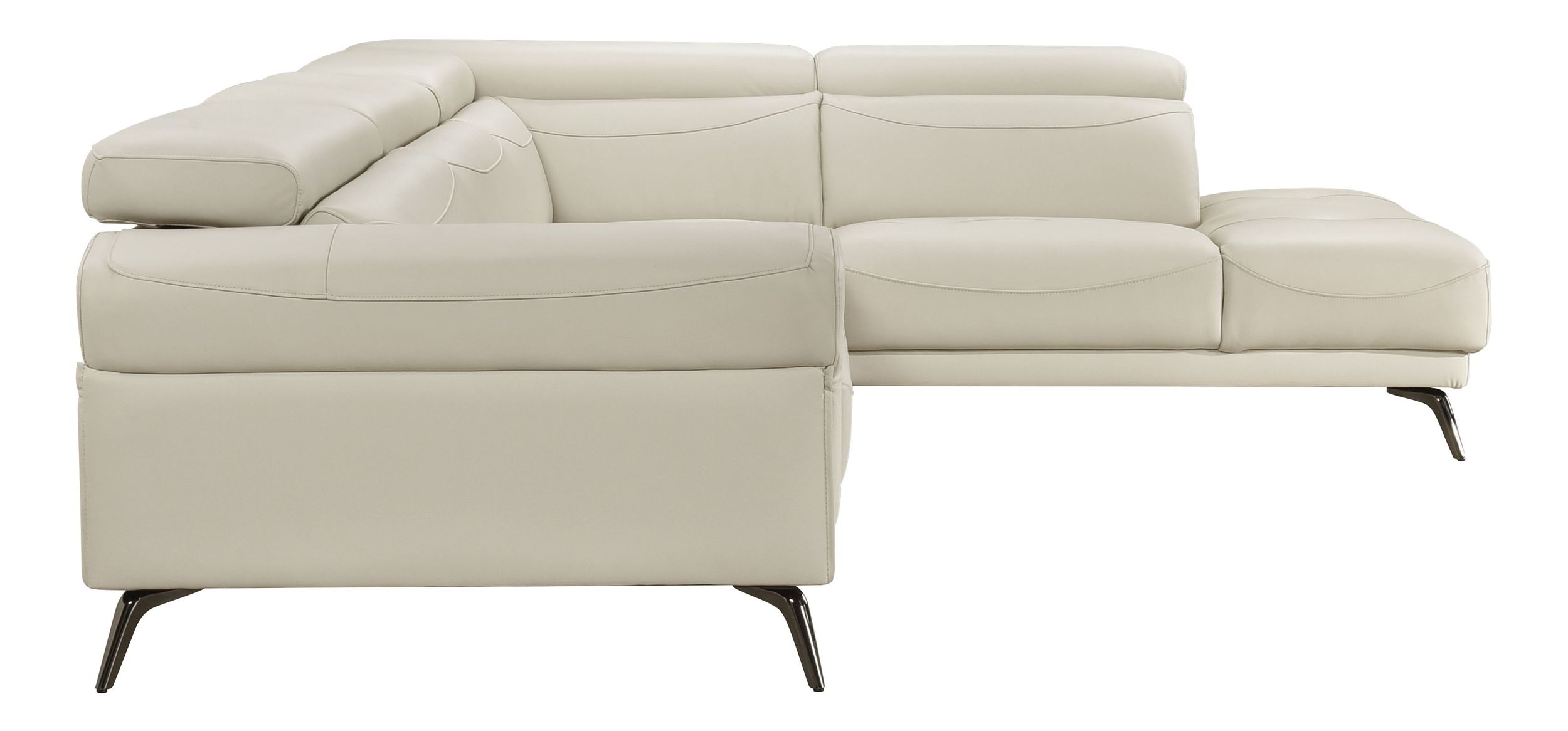 Giselle L-Shaped Leather 2‑Piece Sectional with Right Side Chaise
