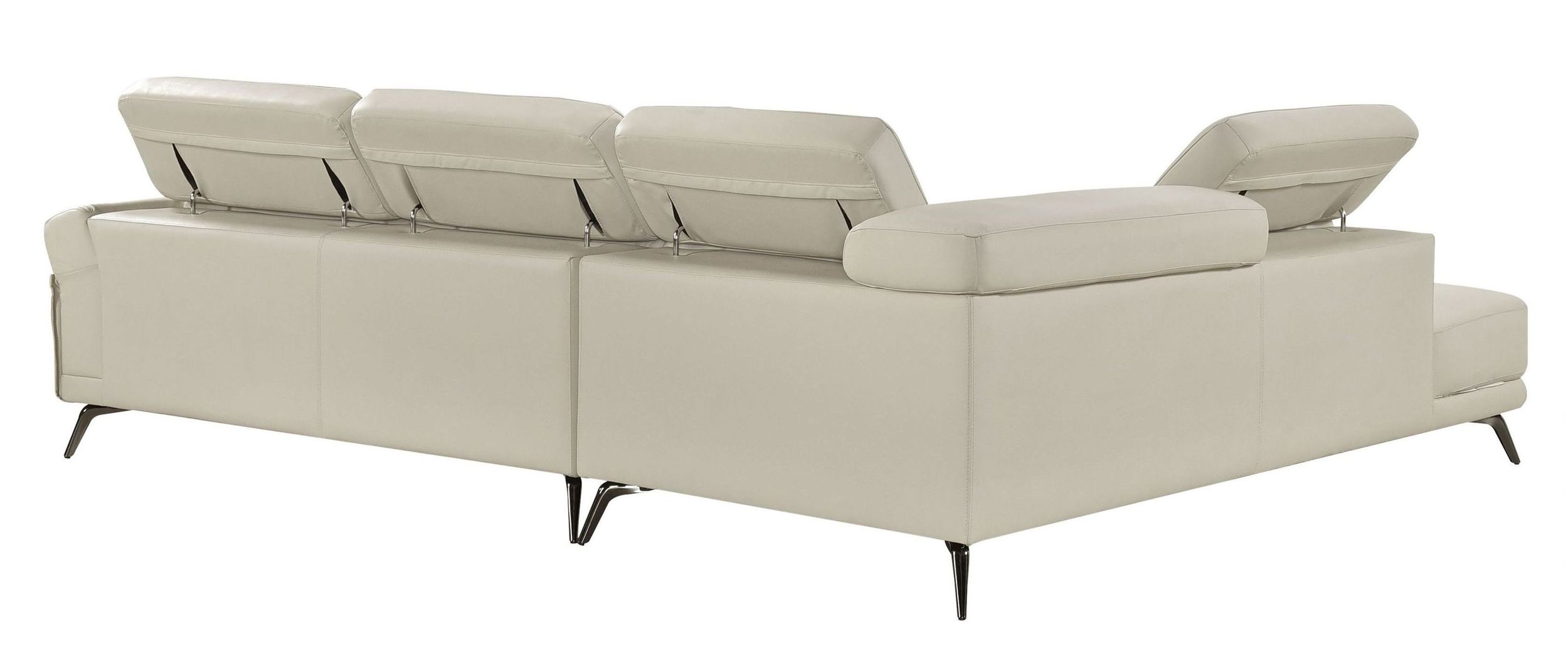 Giselle L-Shaped Leather 2‑Piece Sectional with Left Side Chaise