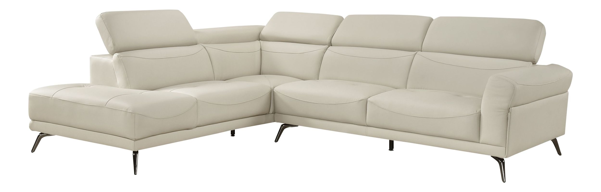 Giselle L-Shaped Leather 2‑Piece Sectional with Left Side Chaise