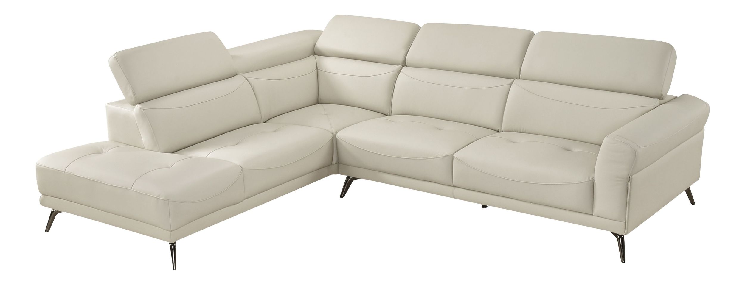 Giselle L-Shaped Leather 2‑Piece Sectional with Left Side Chaise