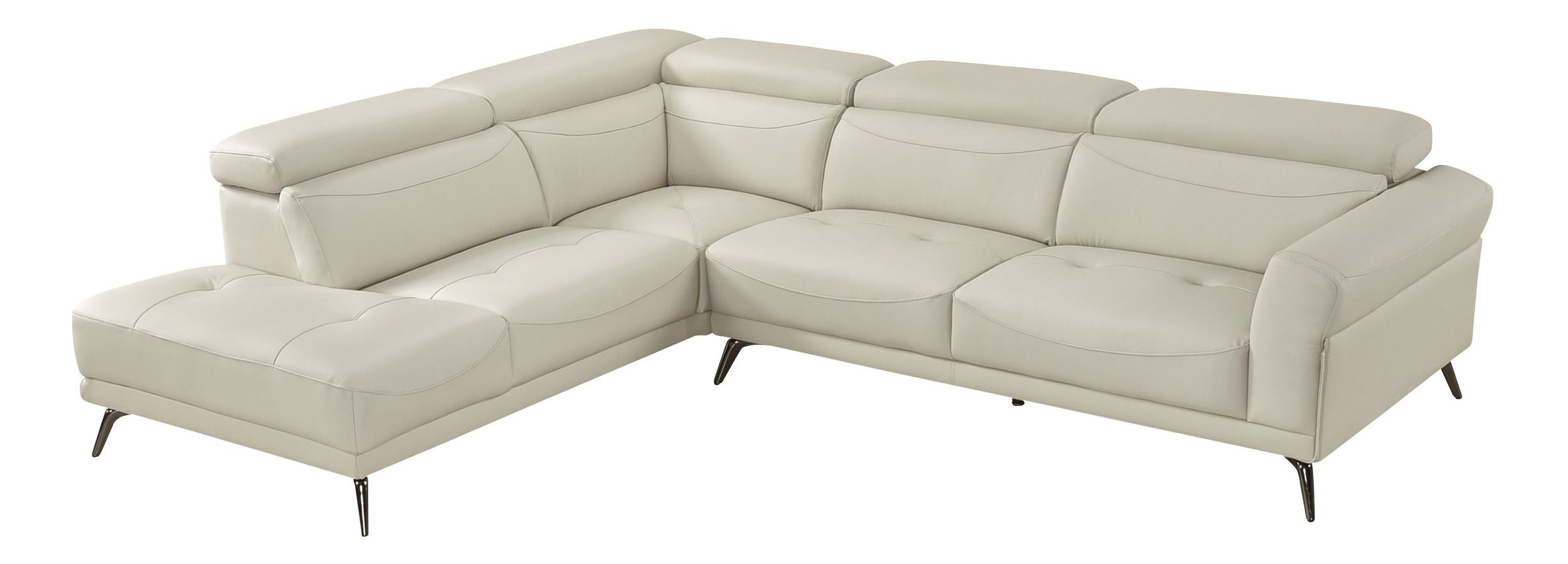 Giselle L-Shaped Leather 2‑Piece Sectional with Left Side Chaise