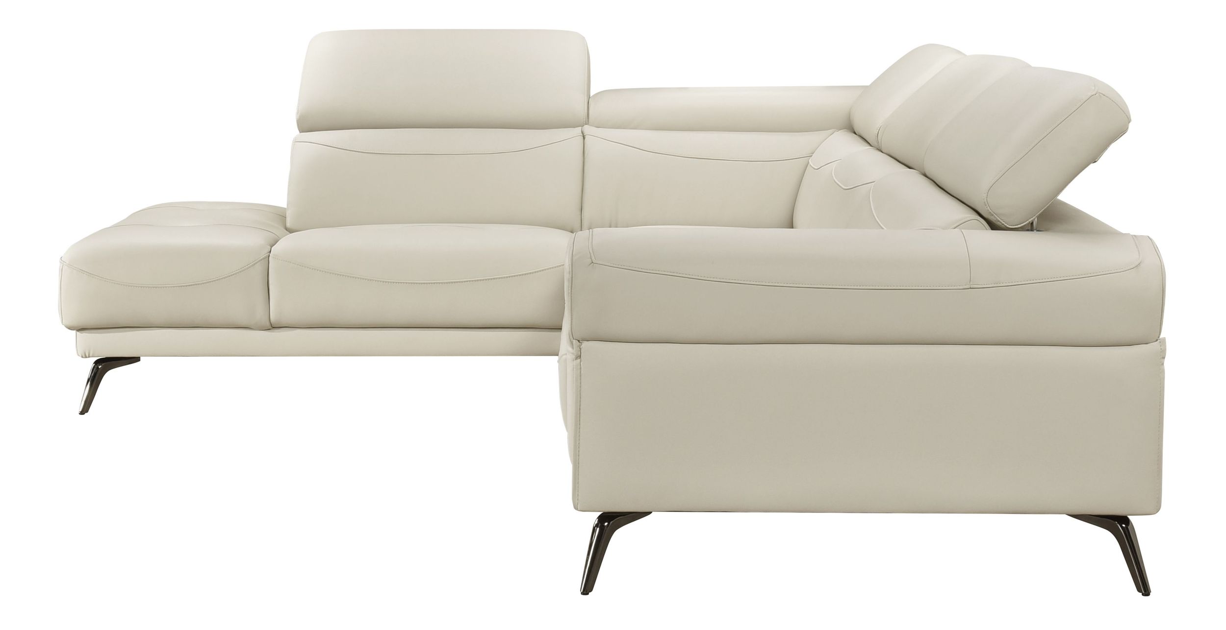 Giselle L-Shaped Leather 2‑Piece Sectional with Left Side Chaise