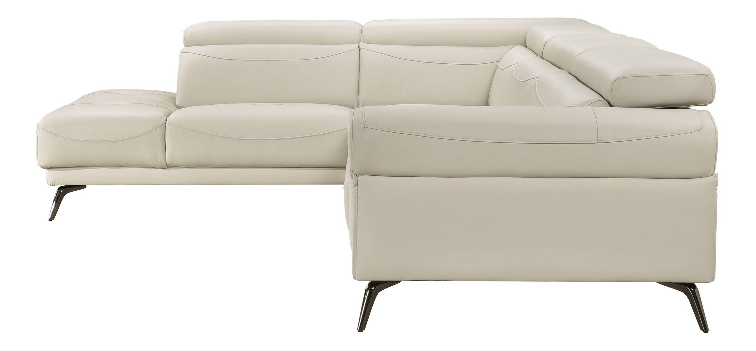 Giselle L-Shaped Leather 2‑Piece Sectional with Left Side Chaise
